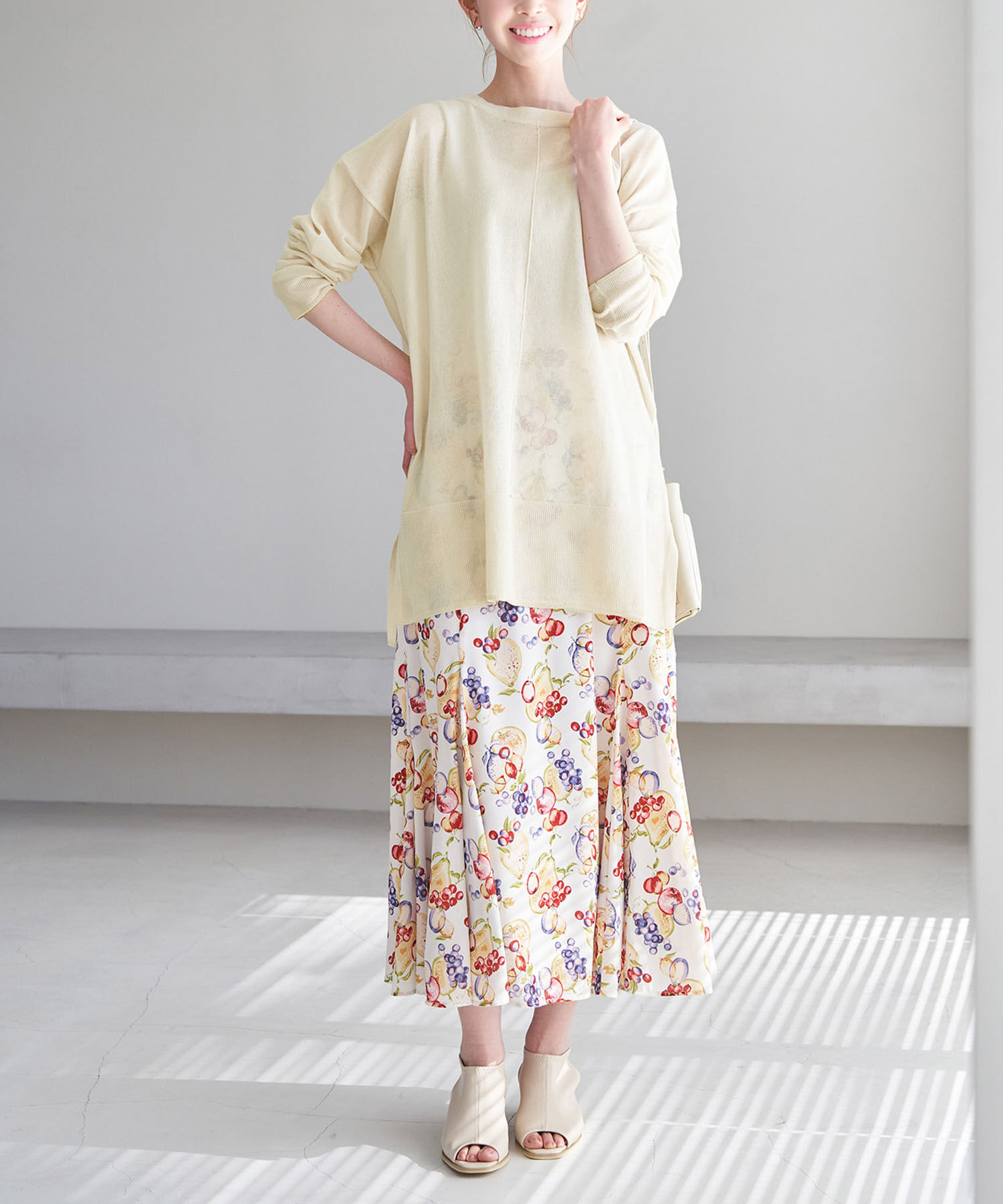 Rope&rsquo;Picnic「センターシームシアーニットチュニック」|ニット・セーター|