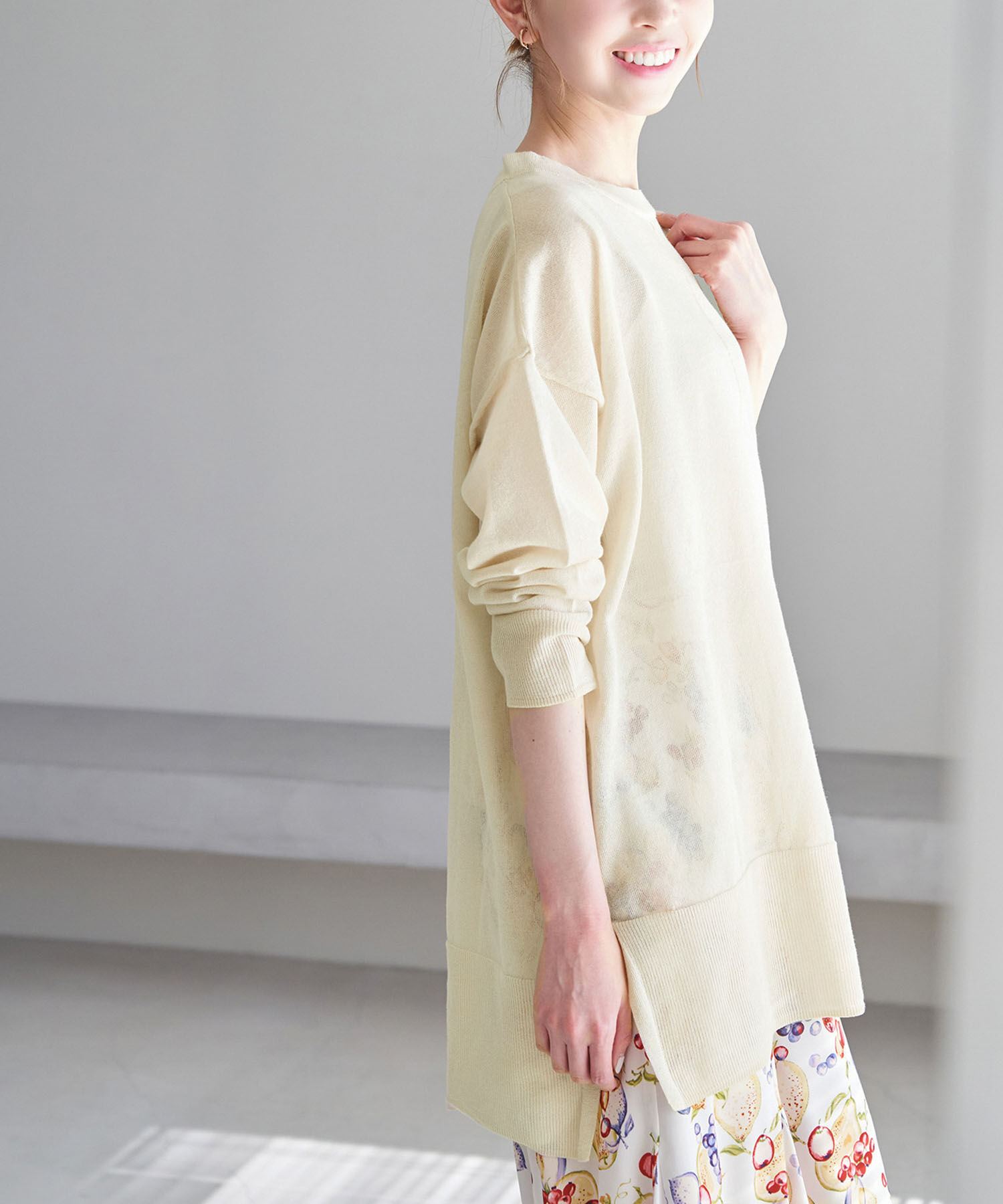 Rope&rsquo;Picnic「センターシームシアーニットチュニック」|ニット・セーター|