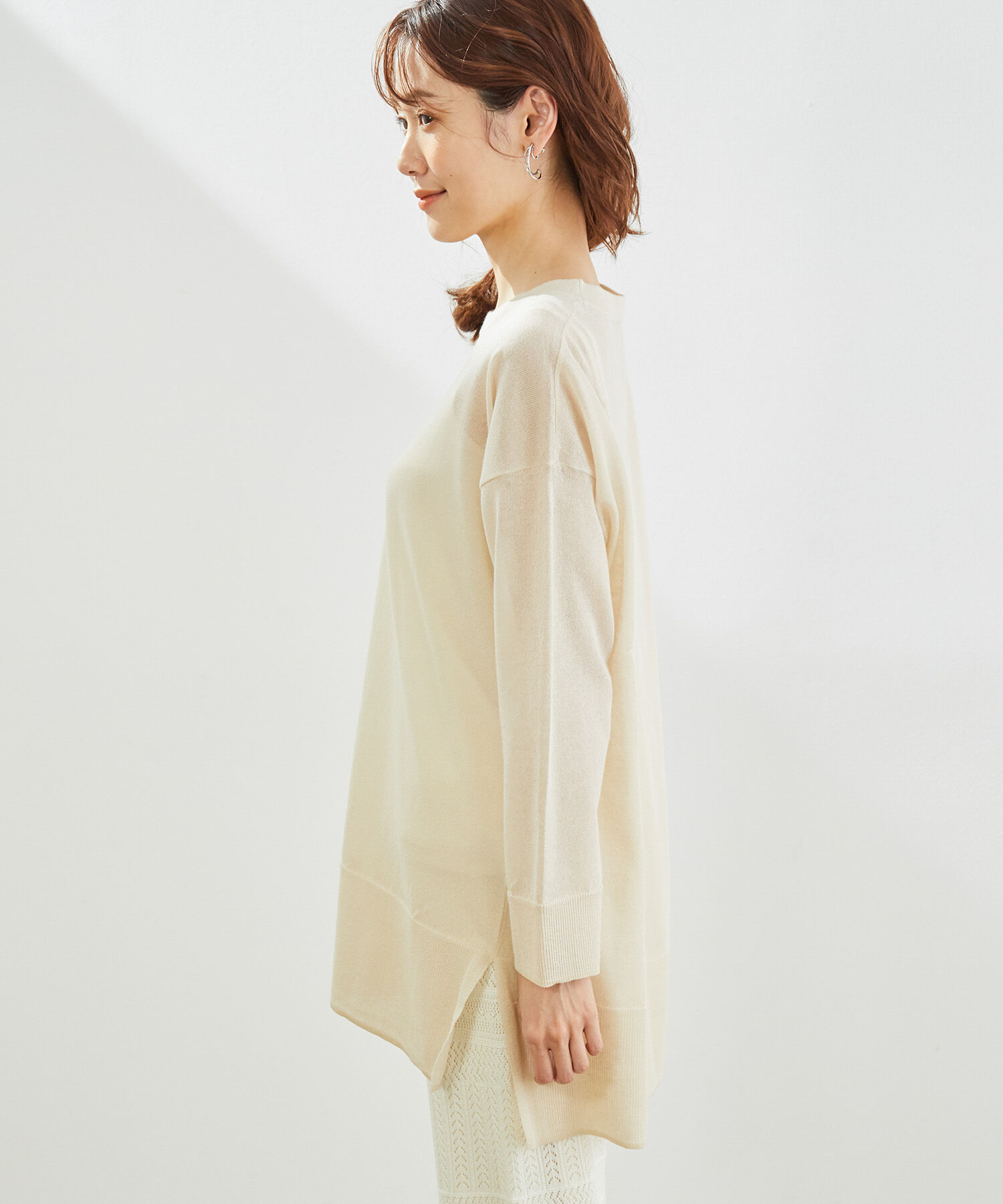 Rope&rsquo;Picnic「センターシームシアーニットチュニック」|ニット・セーター|