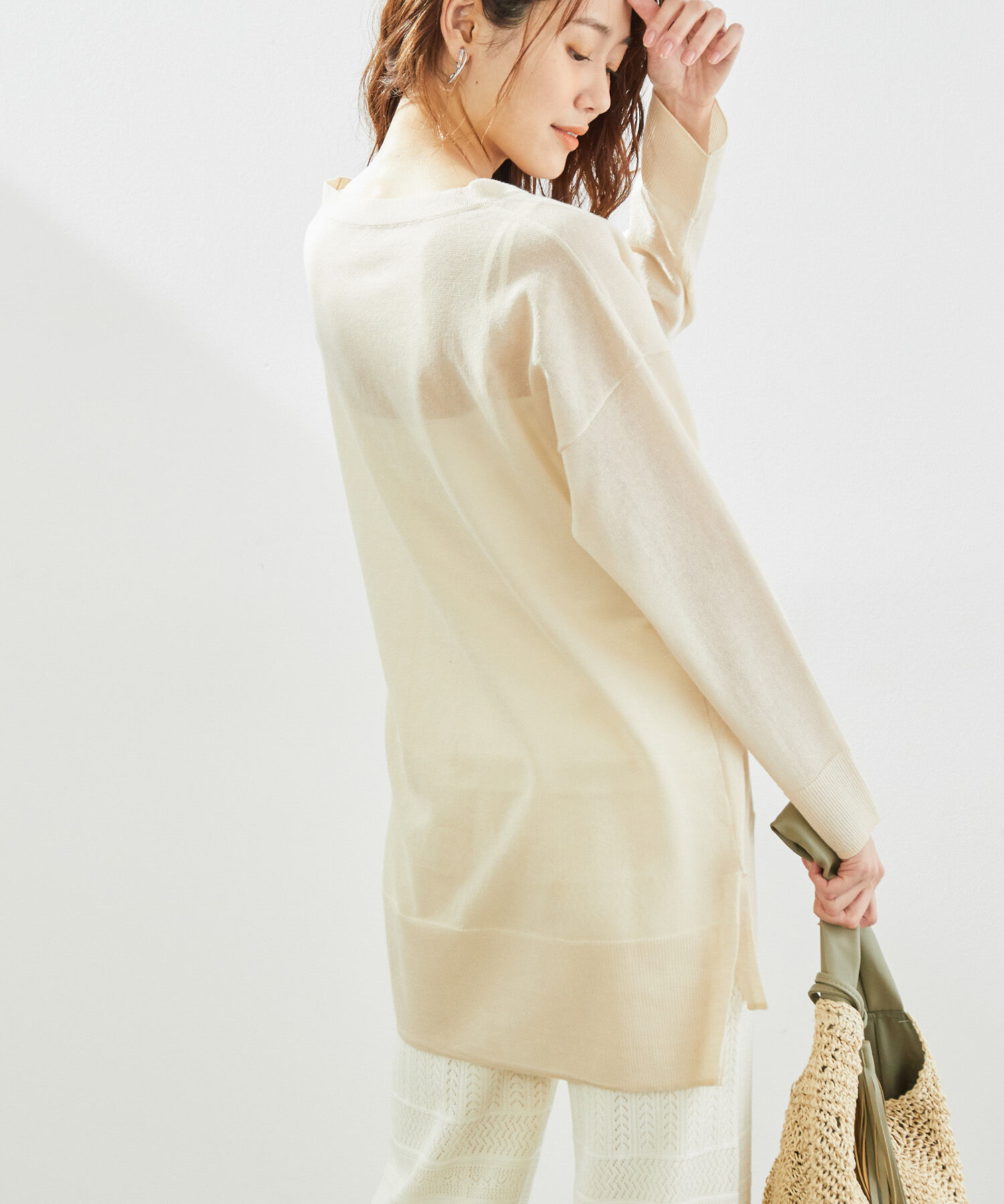 Rope&rsquo;Picnic「センターシームシアーニットチュニック」|ニット・セーター|