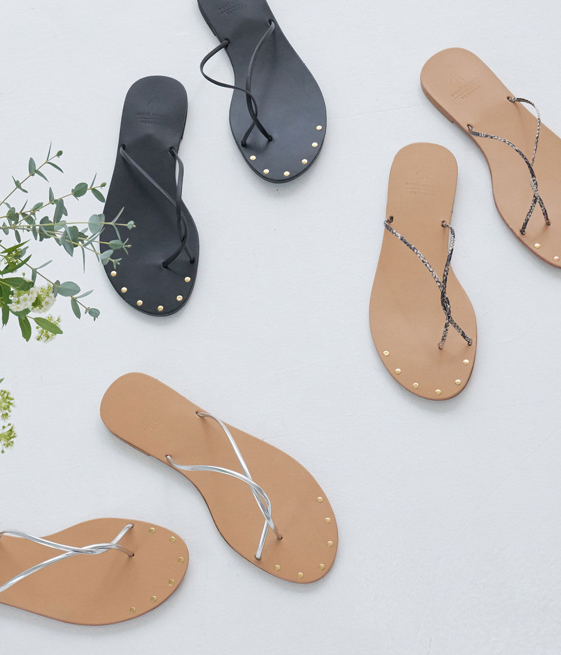 ROPE PICNIC PASSAGE「平スタッズツイストトングサンダル」|サンダル|