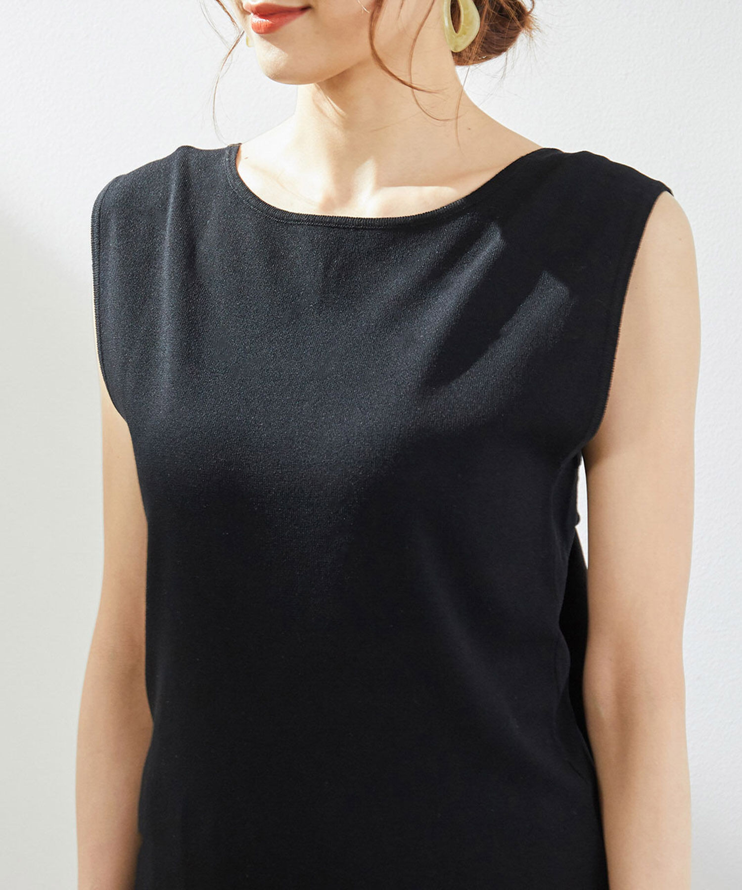 Rope&rsquo;Picnic「後ろ結びゼロスリーブプルオーバー」|ニット・セーター|