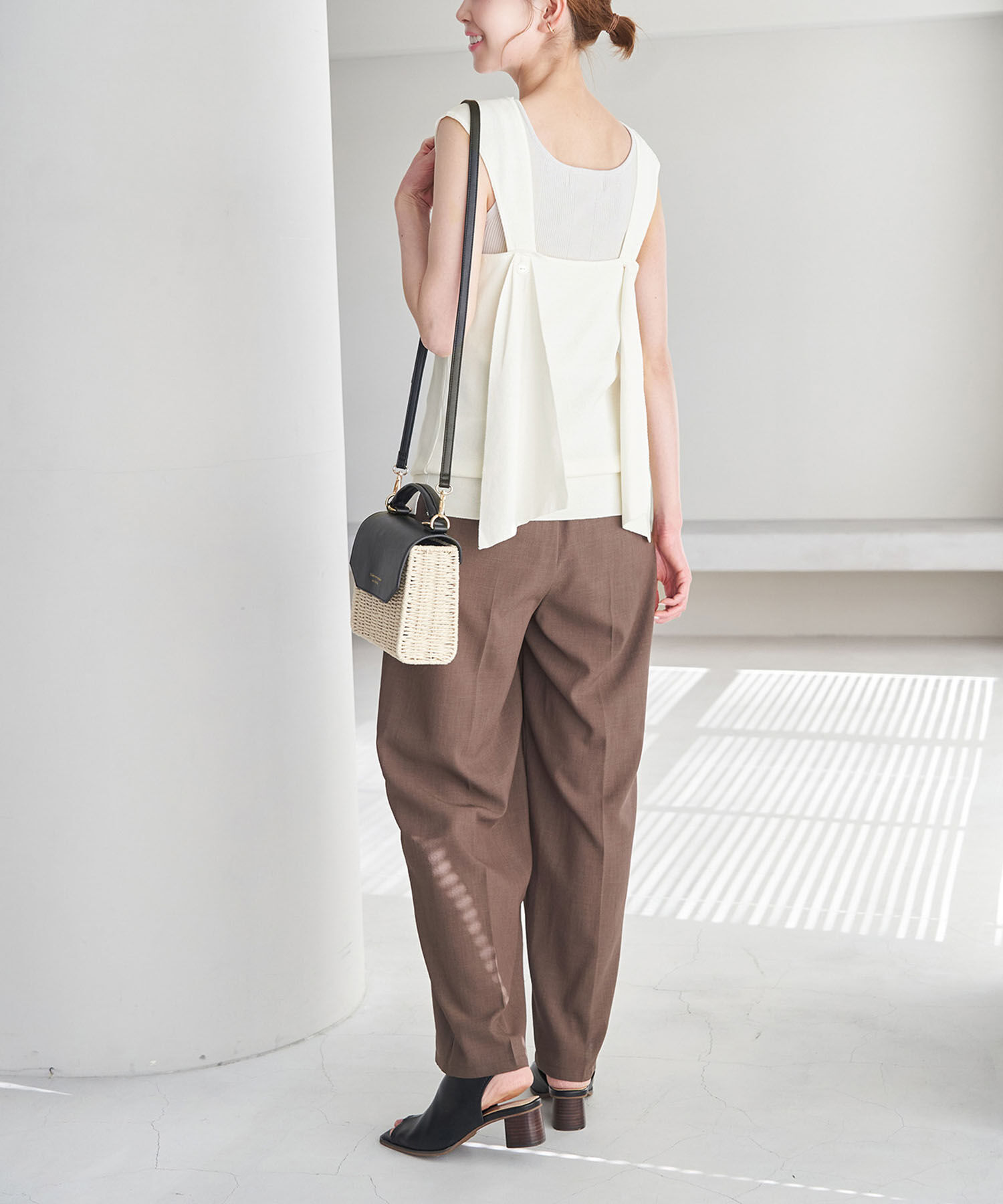 Rope&rsquo;Picnic「後ろ結びゼロスリーブプルオーバー」|ニット・セーター|