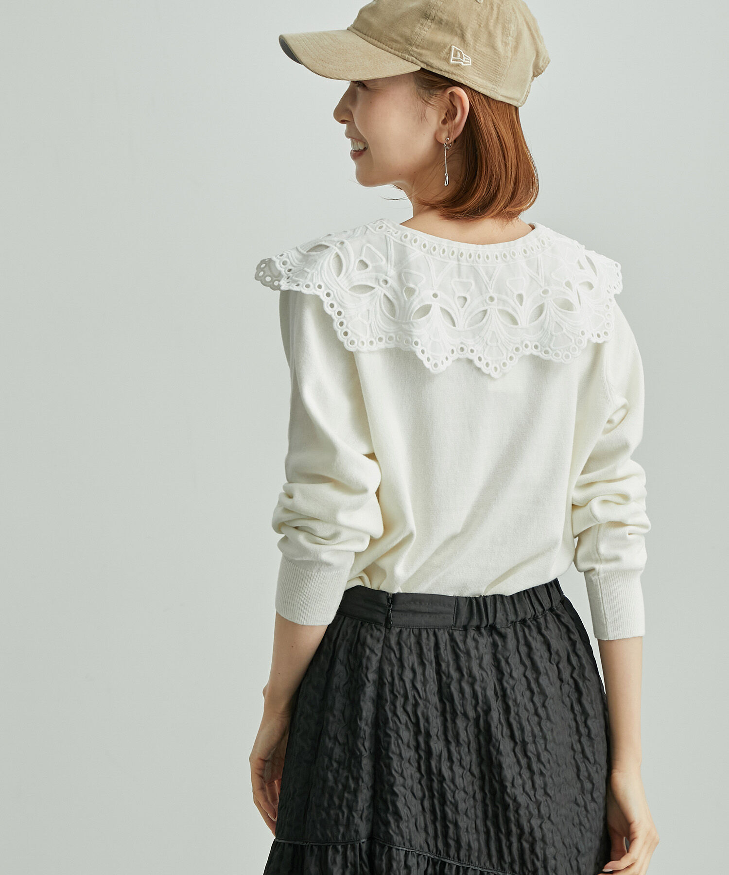 Rope&rsquo;Picnic「レース衿ニットプルオーバー」|ニット・セーター|