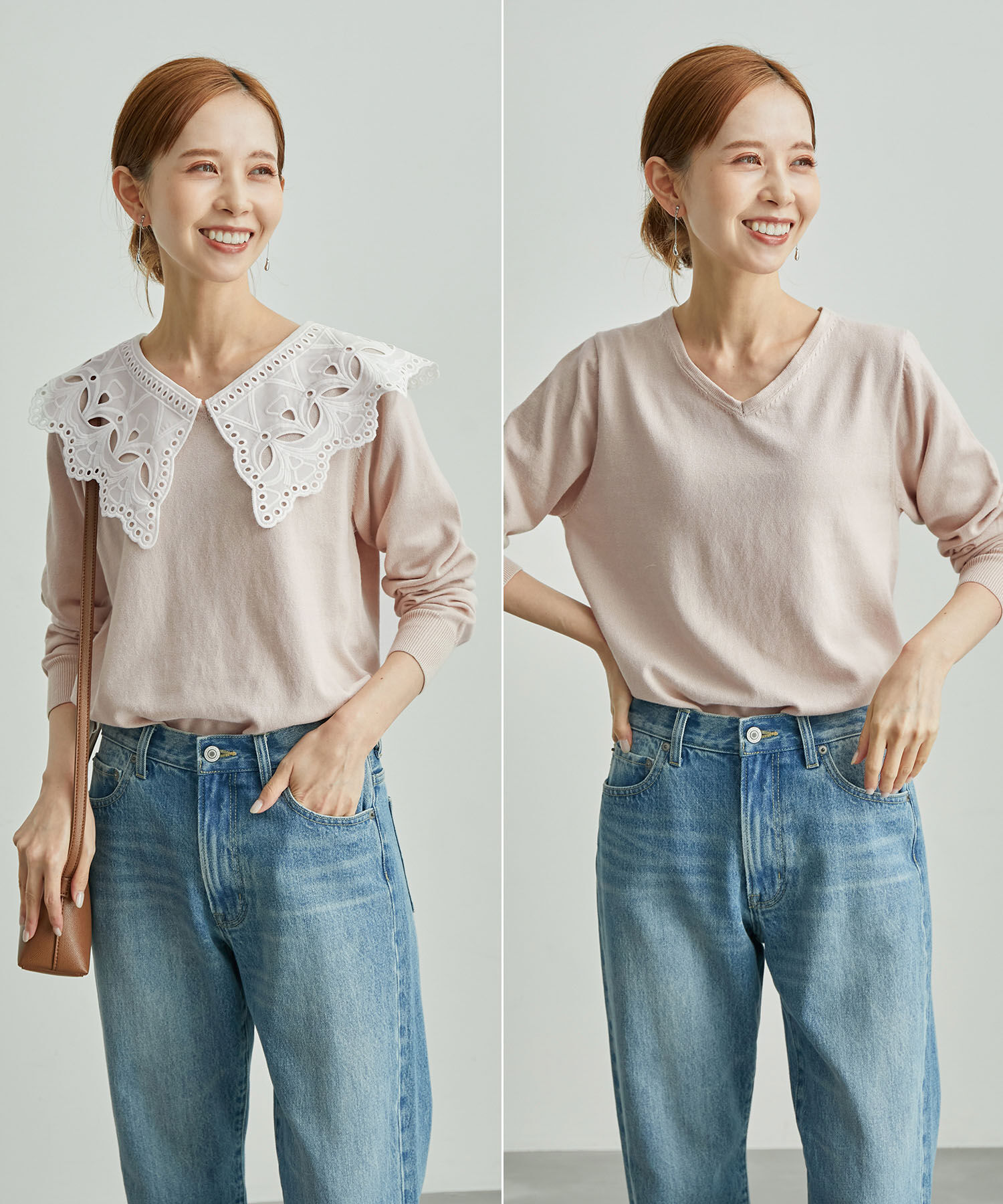 Rope&rsquo;Picnic「レース衿ニットプルオーバー」|ニット・セーター|