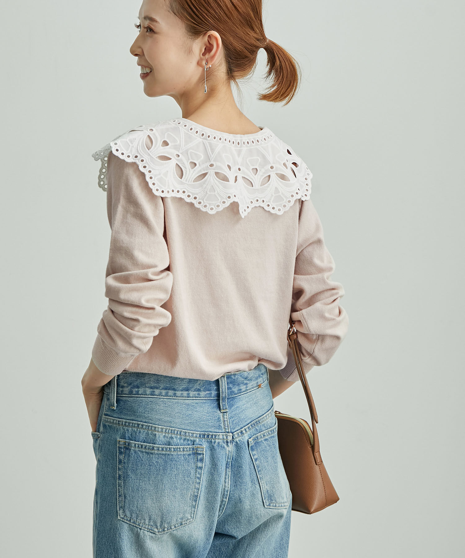 Rope&rsquo;Picnic「レース衿ニットプルオーバー」|ニット・セーター|