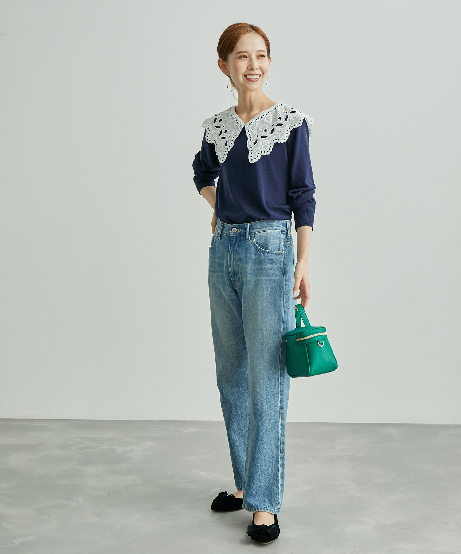 Rope&rsquo;Picnic「レース衿ニットプルオーバー」|ニット・セーター|