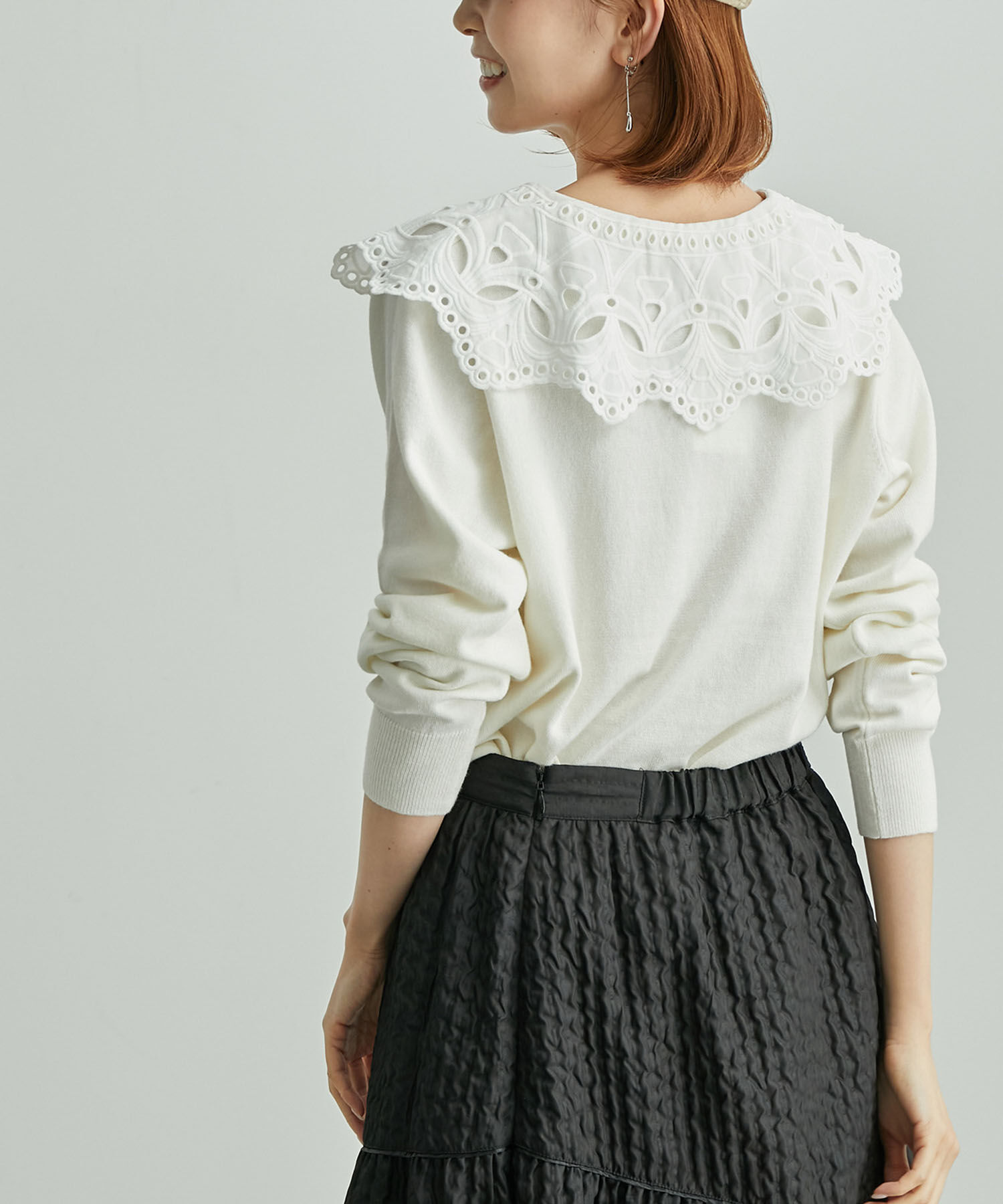 Rope&rsquo;Picnic「レース衿ニットプルオーバー」|ニット・セーター|