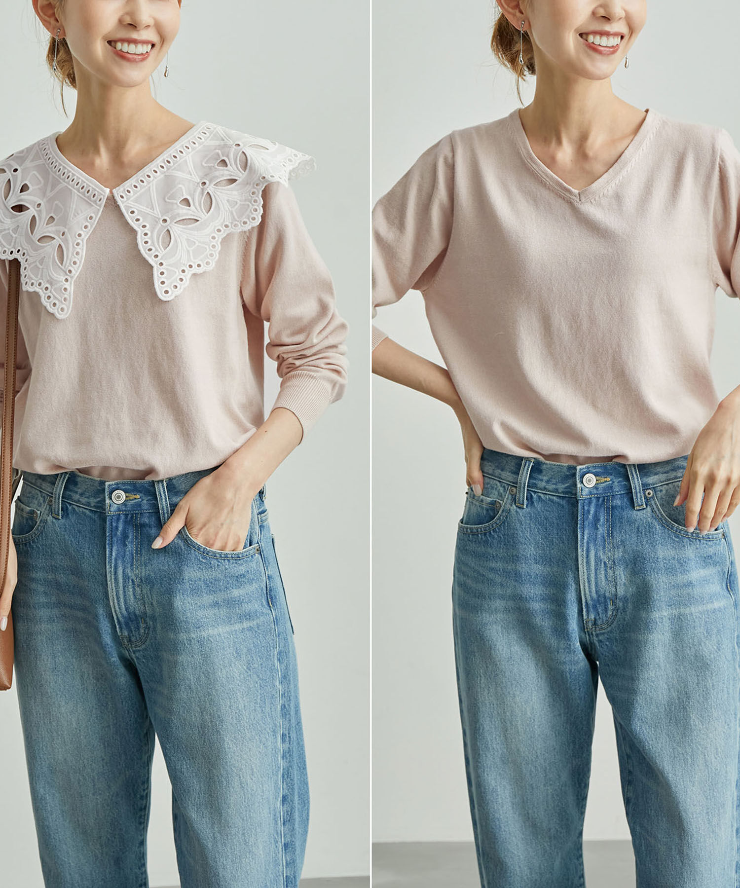 Rope&rsquo;Picnic「レース衿ニットプルオーバー」|ニット・セーター|