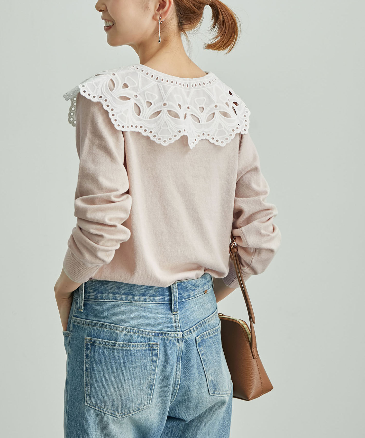 Rope&rsquo;Picnic「レース衿ニットプルオーバー」|ニット・セーター|