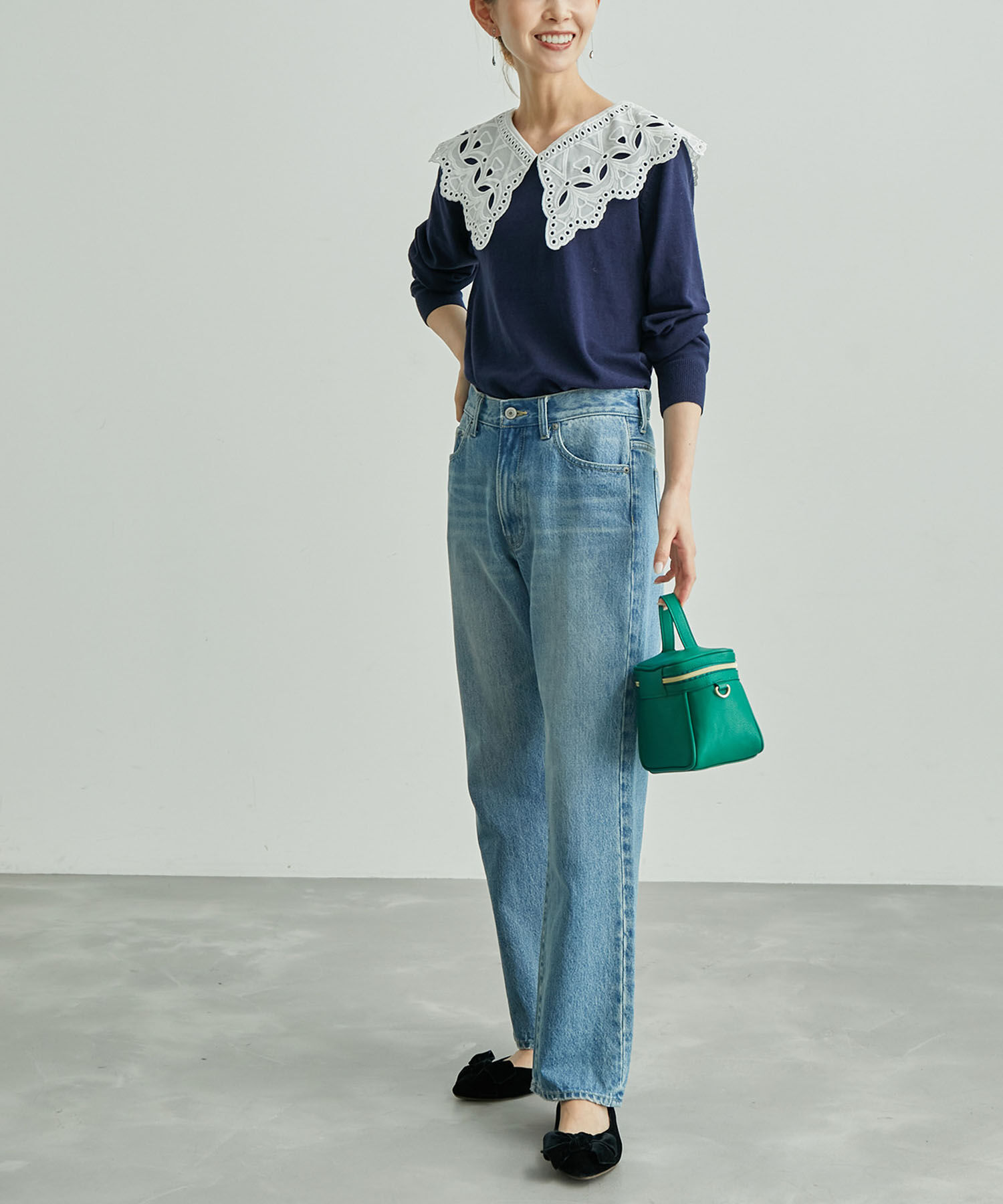 Rope&rsquo;Picnic「レース衿ニットプルオーバー」|ニット・セーター|