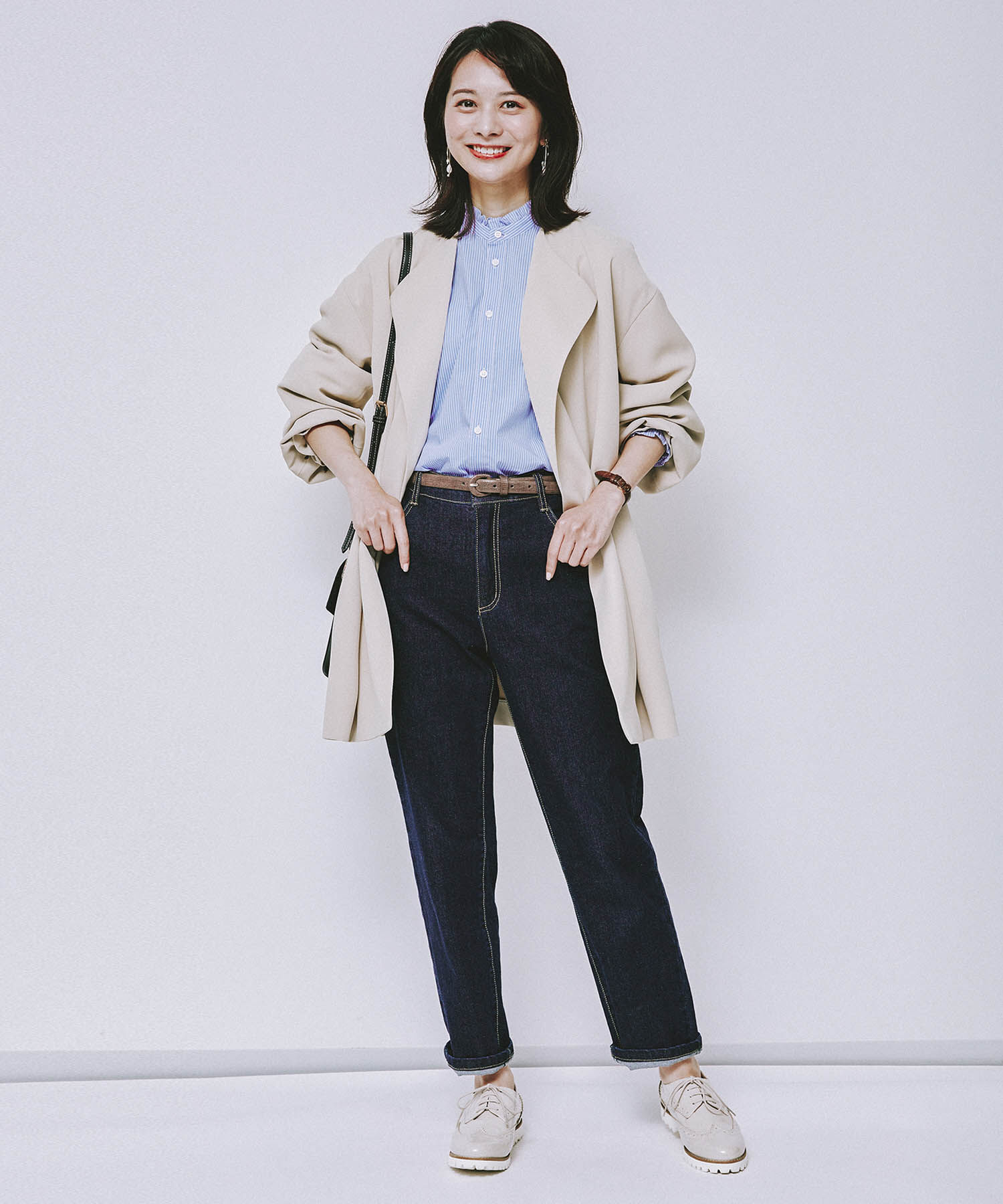 Rope&rsquo;Picnic「お仕事にも/ストレッチデニムストレートパンツ」|デニム|