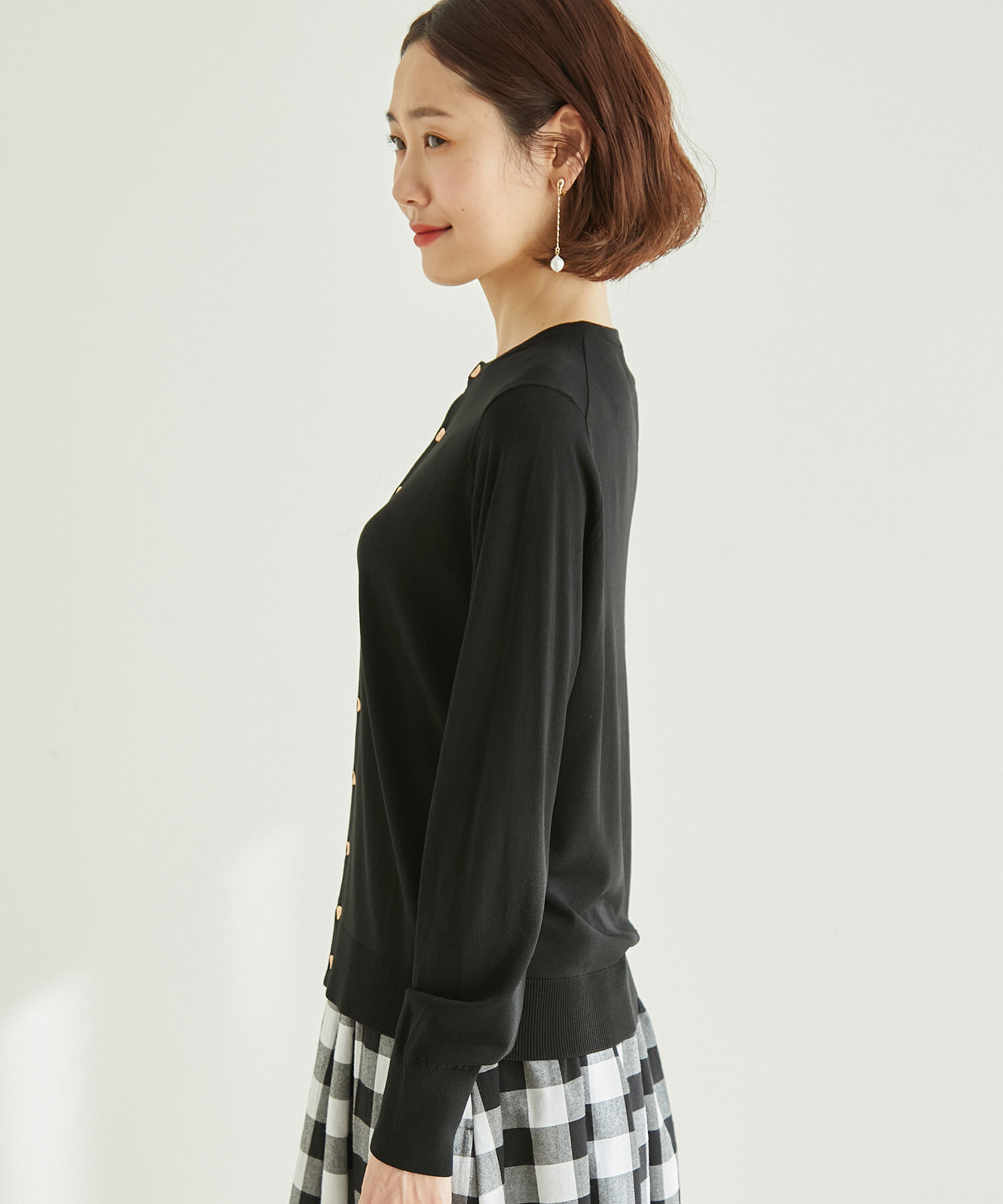 Rope&rsquo;Picnic「【WEB限定カラー:ネイビー】UVカット＆洗濯機OK/クルーネックカーディガン」|カーディガン|