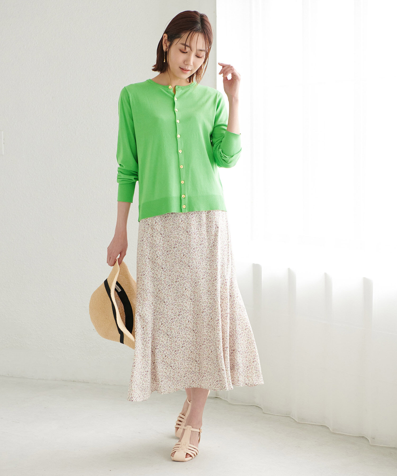 Rope&rsquo;Picnic「【WEB限定カラー:ネイビー】UVカット＆洗濯機OK/クルーネックカーディガン」|カーディガン|