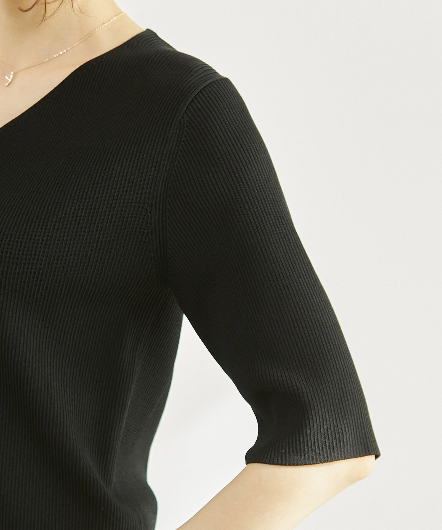 Rope&rsquo;Picnic「Beauty knit/パール釦ハーフスリーブカーディガン」|カーディガン|