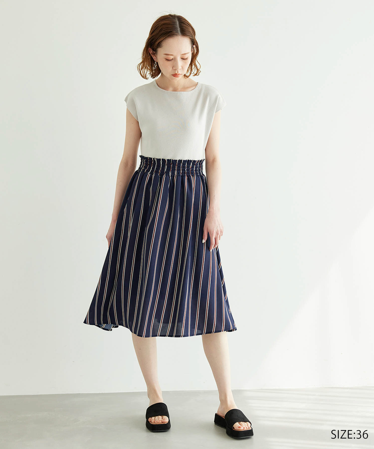 Rope&rsquo;Picnic「【WEB限定/低身長向けサイズあり】ラク美/ニットドッキングワンピース」|ワンピース|