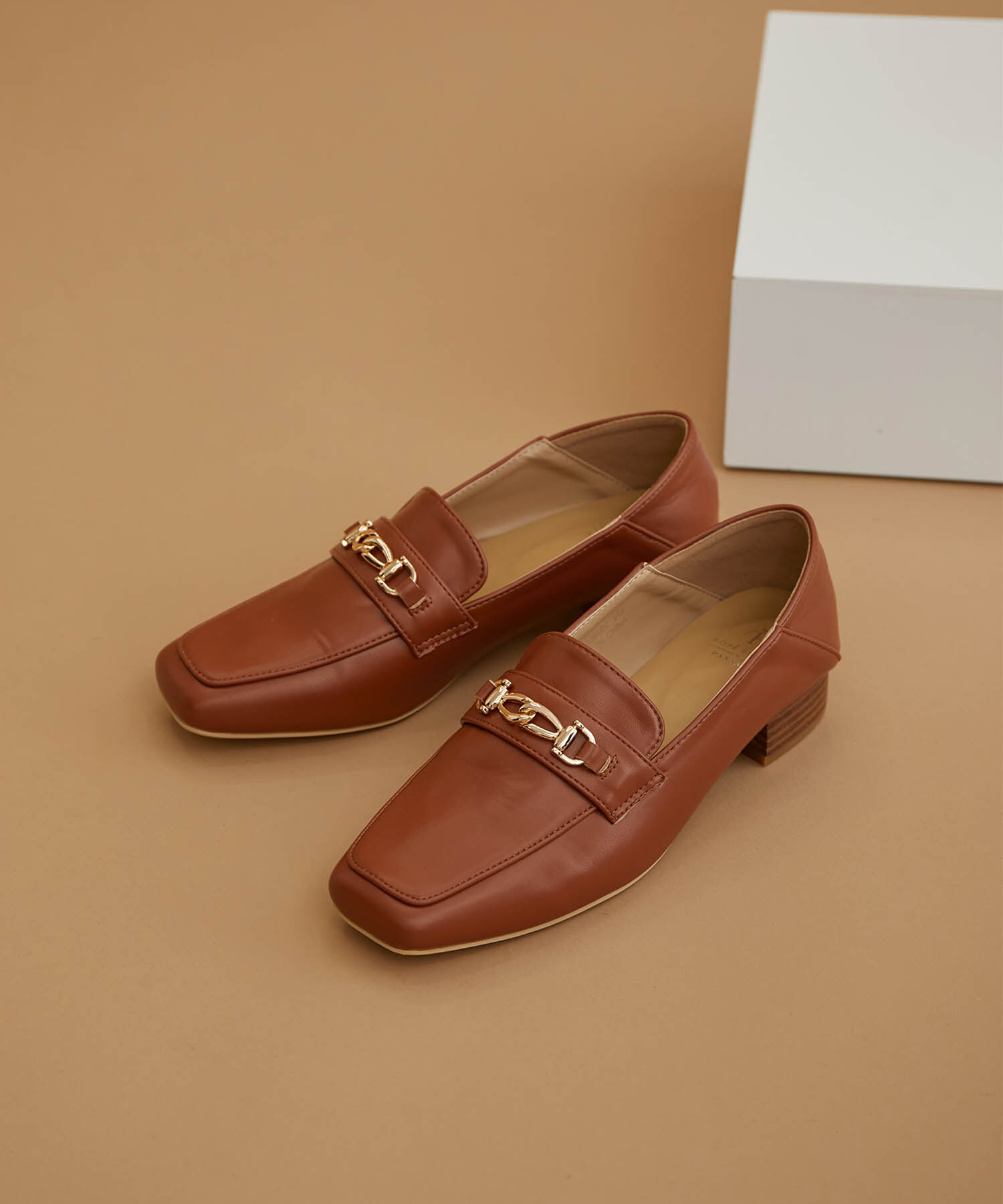 ROPE PICNIC PASSAGE「【一部店舗限定】スクエアトゥビット付きバブーシュローファー」|ローファー|ブラウン系(24)