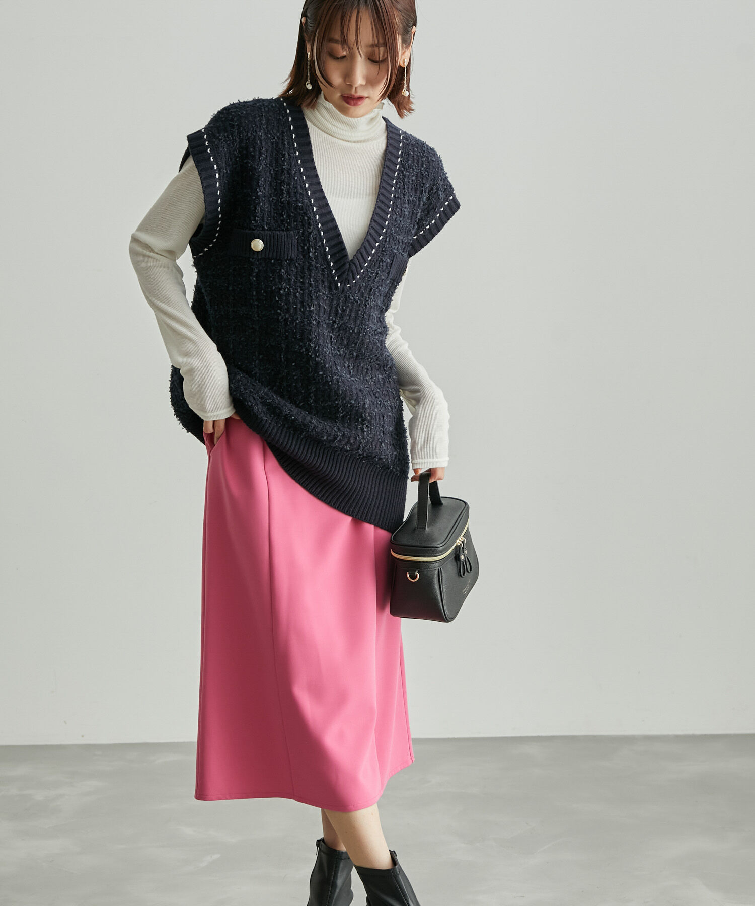 Rope&rsquo;Picnic「【WEB限定カラー:ピンク】ラク美/セミフレアスカート」|スカート|