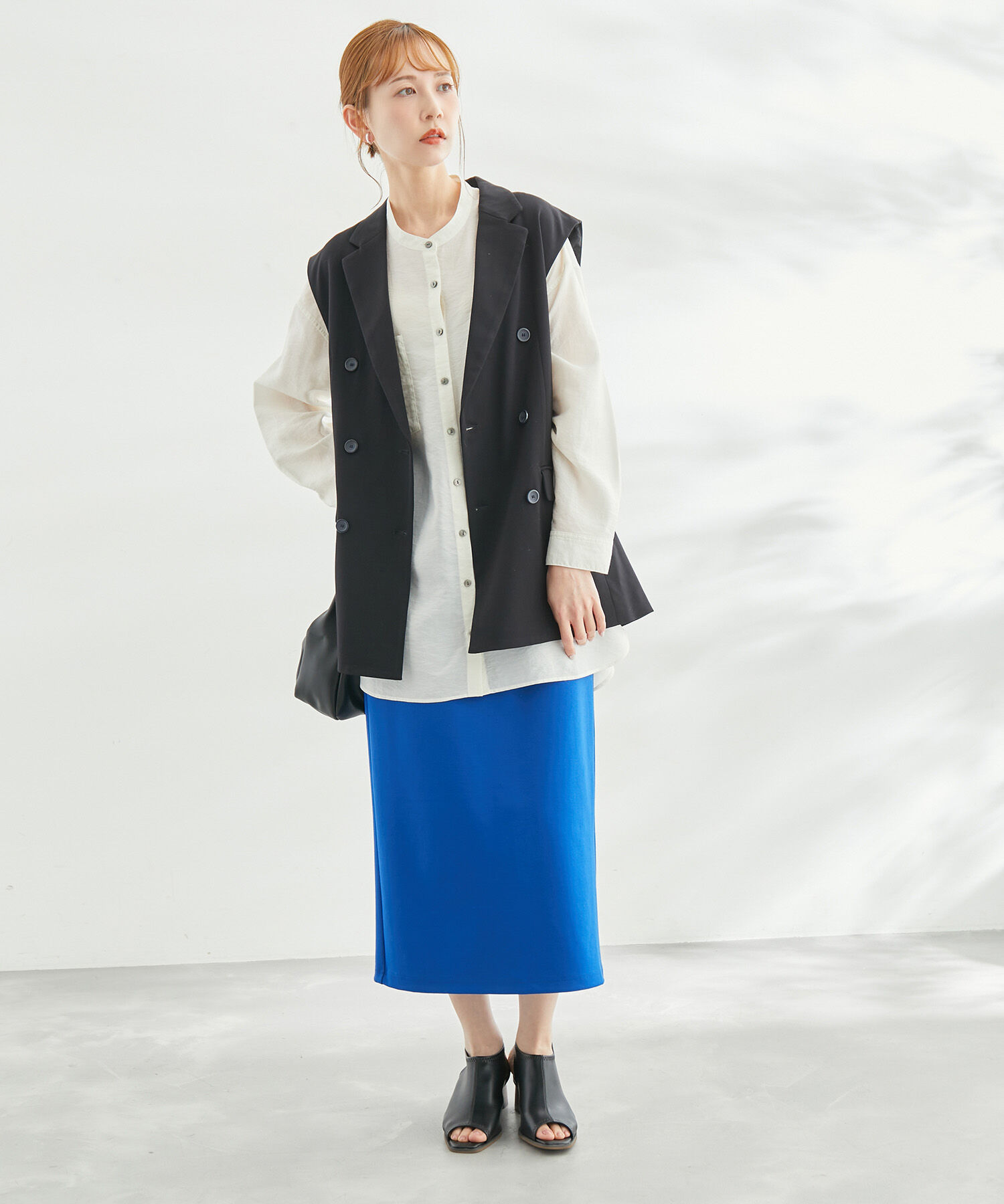 Rope&rsquo;Picnic「【一部店舗限定カラー:ブラック】スリーブレスダブルジャケット　ジレ」|ベスト・ジレ|