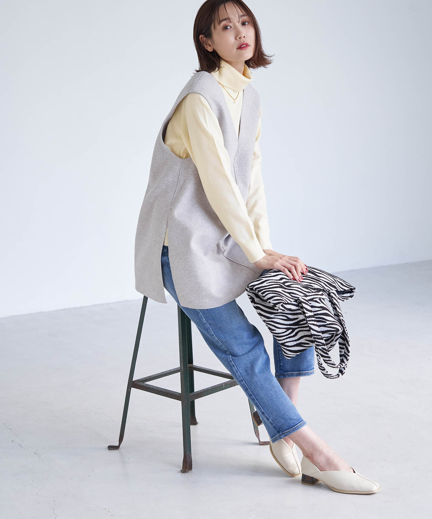 Rope&rsquo;Picnic「アンチピリング天竺タートルネックプルオーバー」|ニット・セーター|