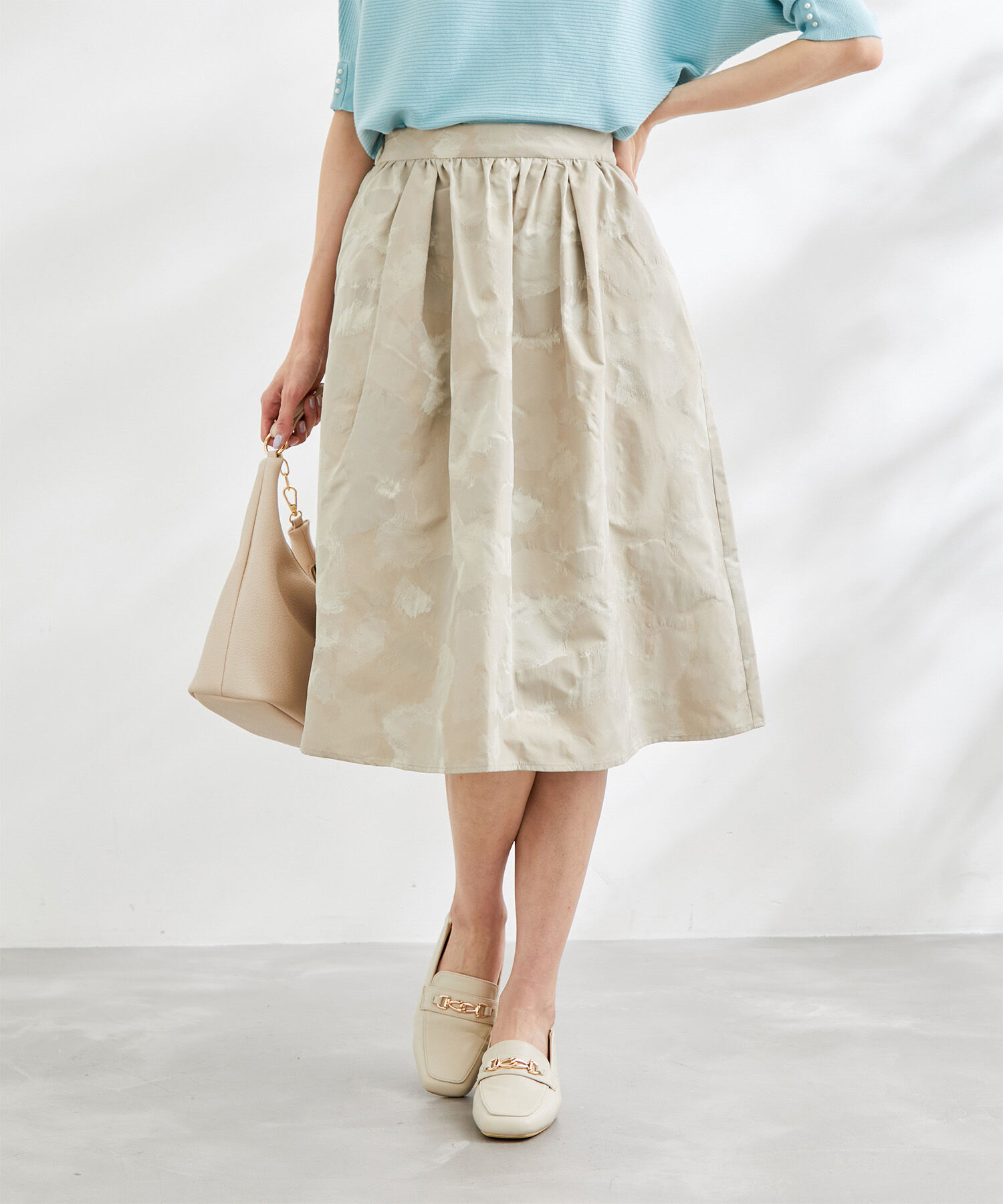 Rope&rsquo;Picnic「フラワージャガードスカート」|スカート|ベージュ(27)