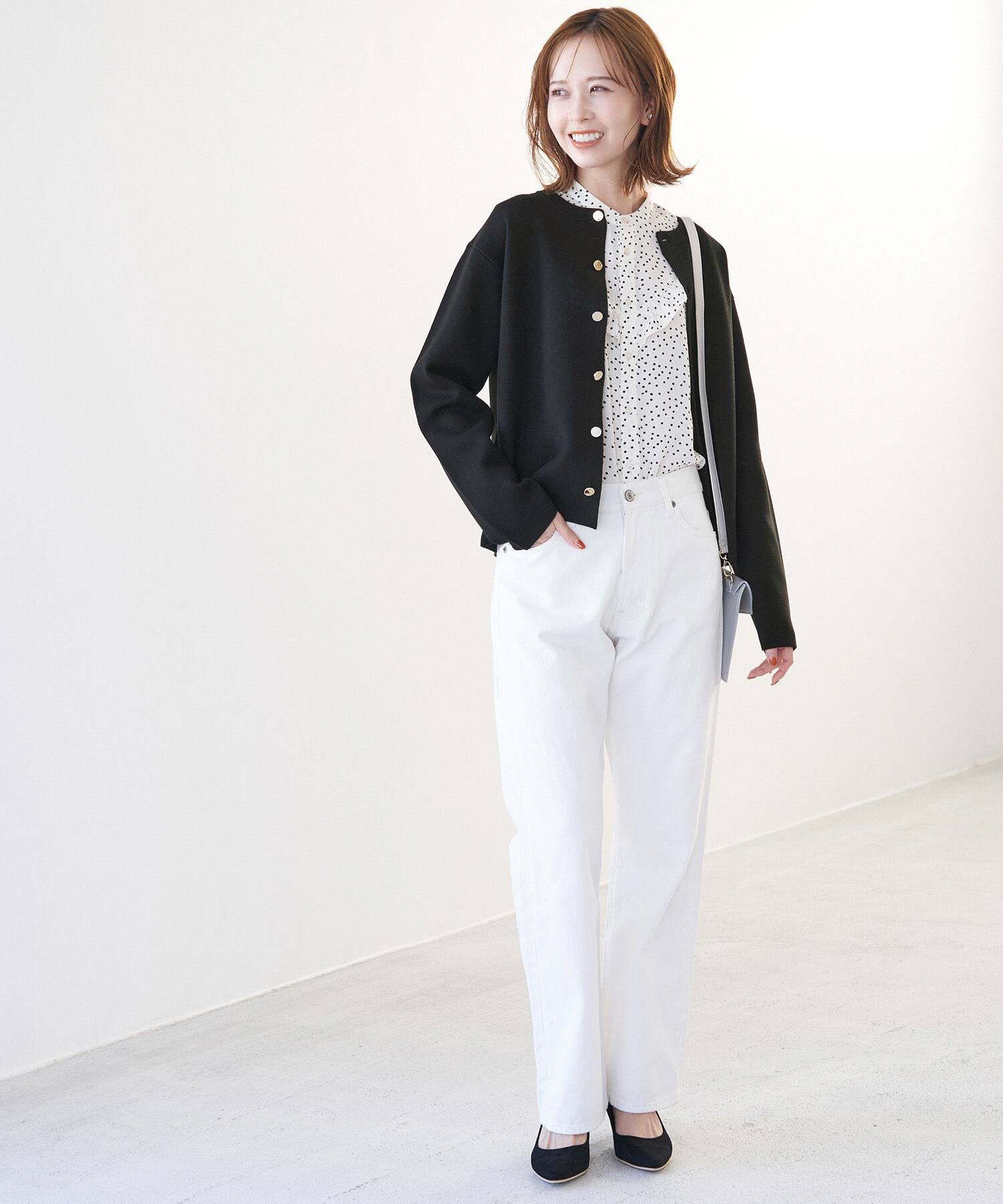 Rope&rsquo;Picnic「洗濯機OK/ミラノリブコンパクトカーディガン」|カーディガン|