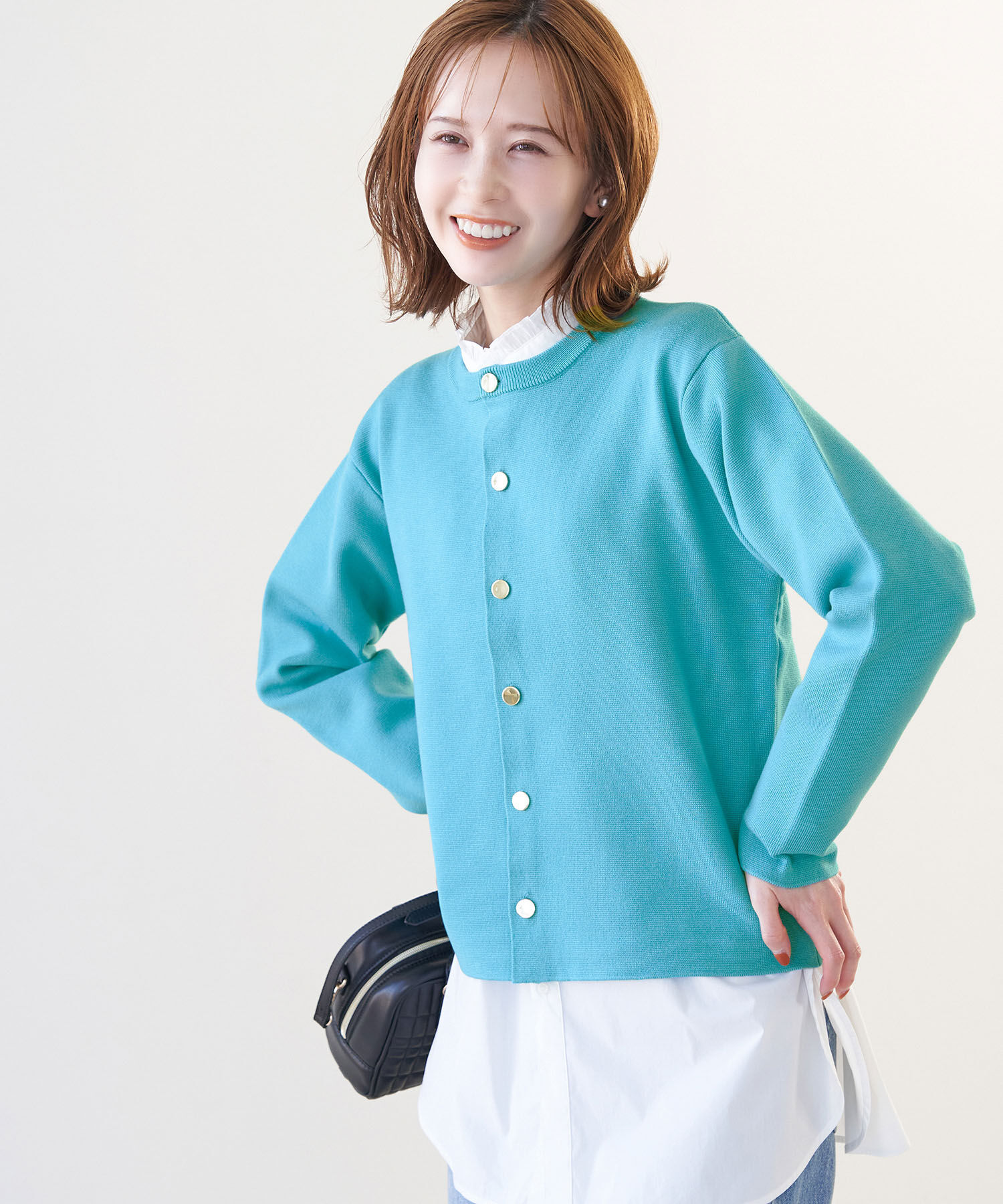 Rope&rsquo;Picnic「洗濯機OK/ミラノリブコンパクトカーディガン」|カーディガン|