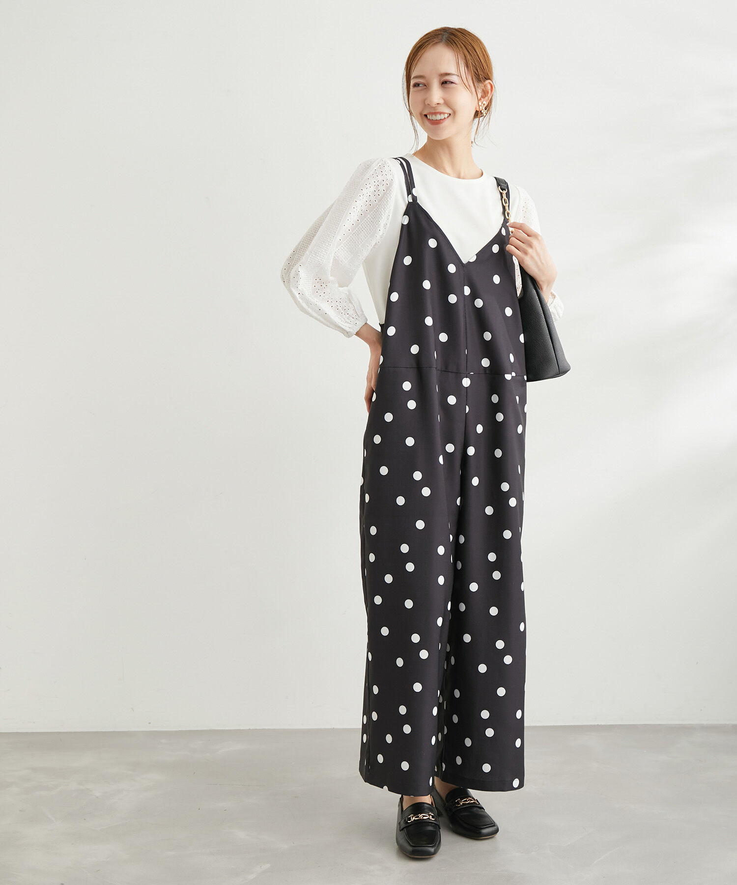 Rope&rsquo;Picnic「【WEB限定】ドット柄オールインワン」|オールインワン|