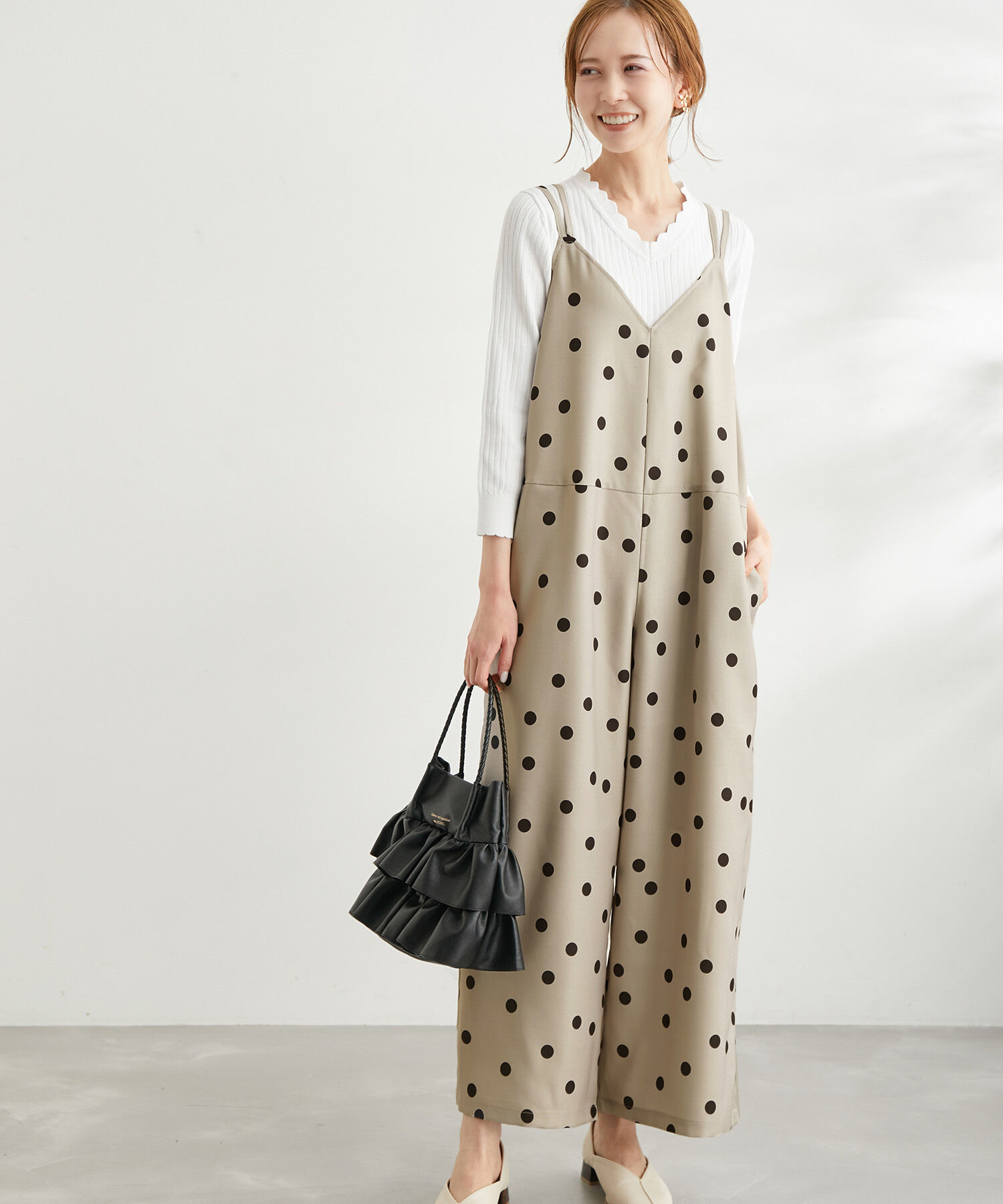 Rope&rsquo;Picnic「【WEB限定】ドット柄オールインワン」|オールインワン|