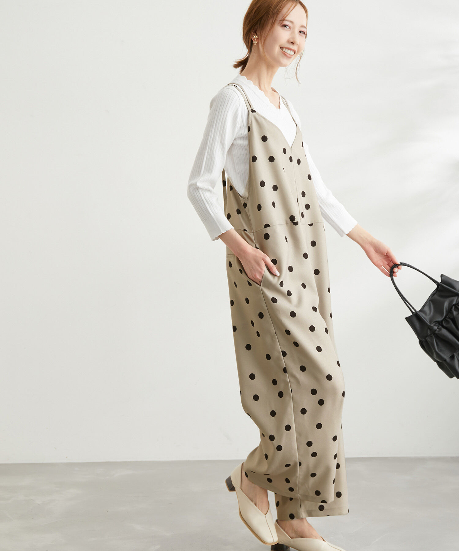 Rope&rsquo;Picnic「【WEB限定】ドット柄オールインワン」|オールインワン|