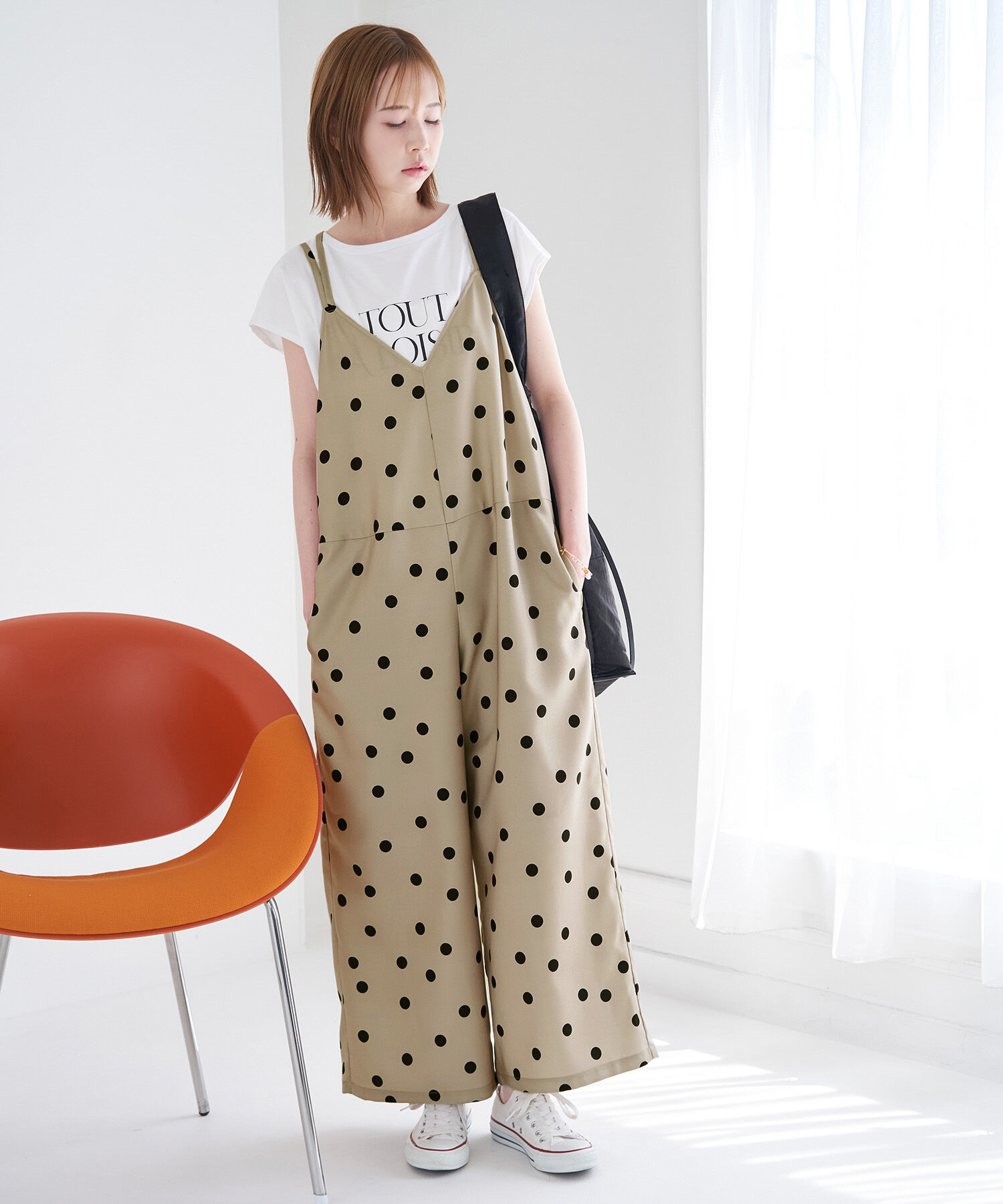 Rope&rsquo;Picnic「【WEB限定】ドット柄オールインワン」|オールインワン|