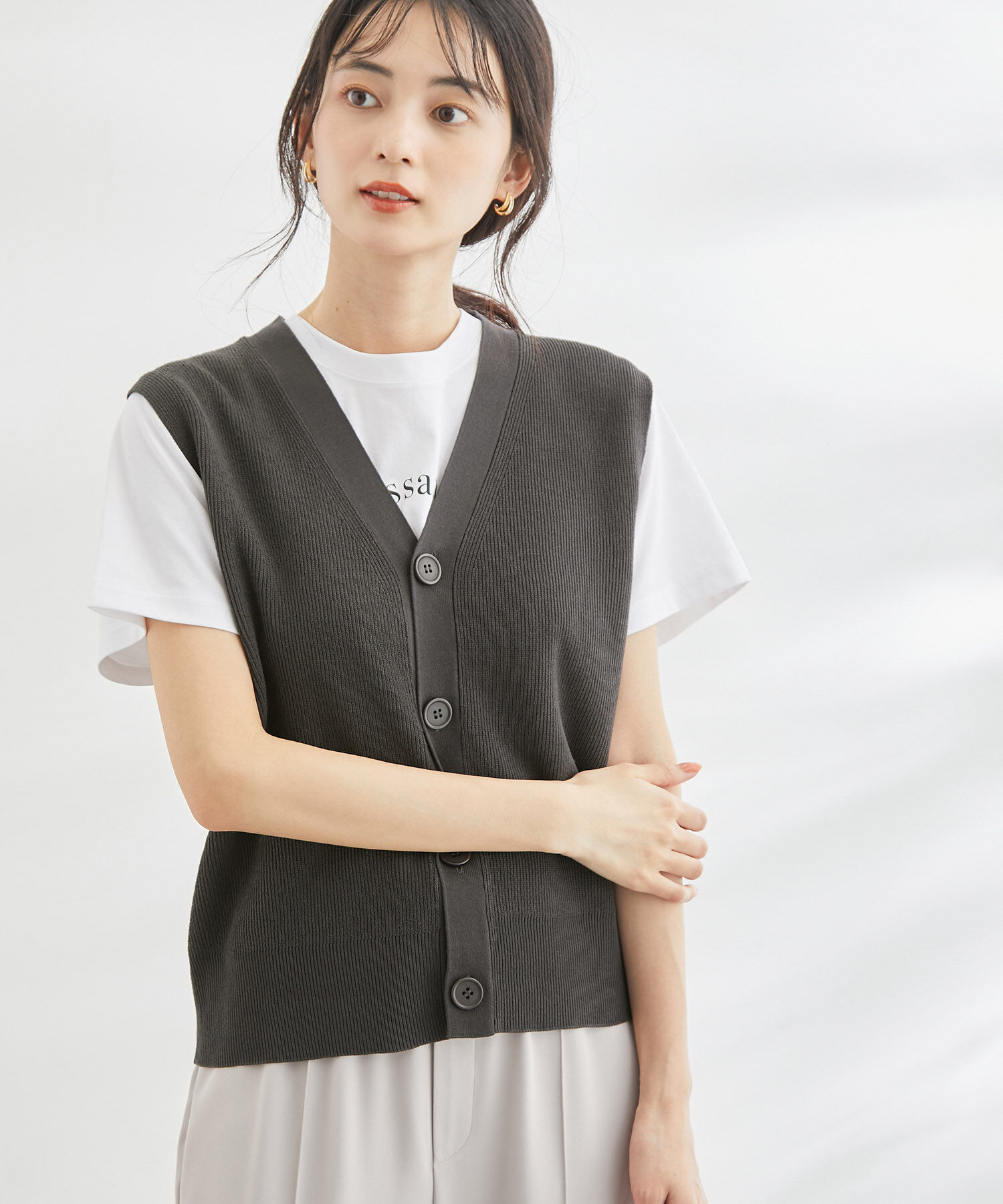 Rope&rsquo;Picnic「スリーブレスカーディガン　ベスト」|ベスト・ジレ|