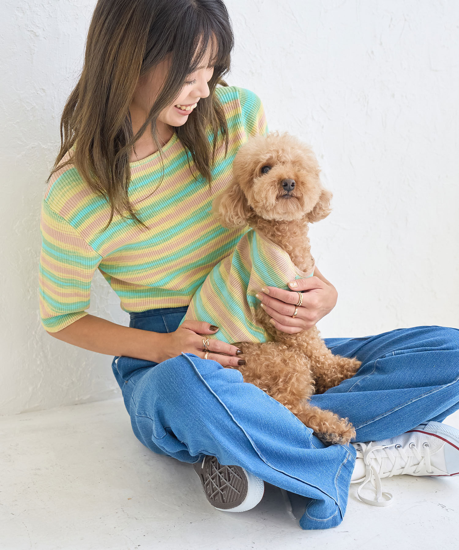 ROPE' PICNIC R「リンクコーデ/グラデーションニットハーフスリーブ」|ニット・セーター|