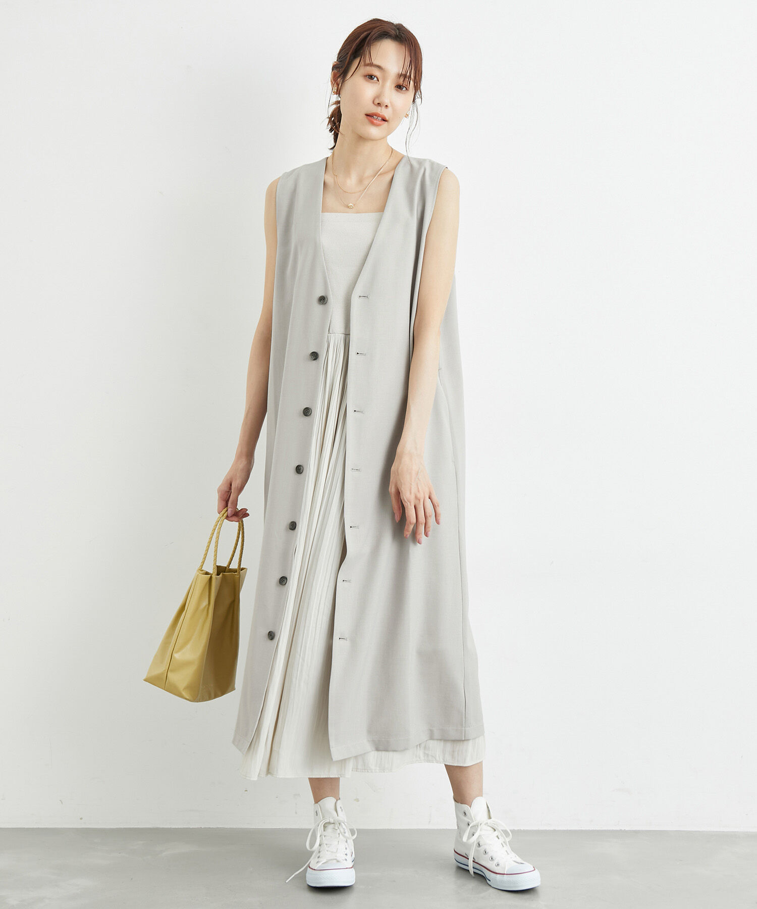 Rope&rsquo;Picnic「洗濯機OK・2WAY/ジレジャンパースカート」|ジャンパースカート|