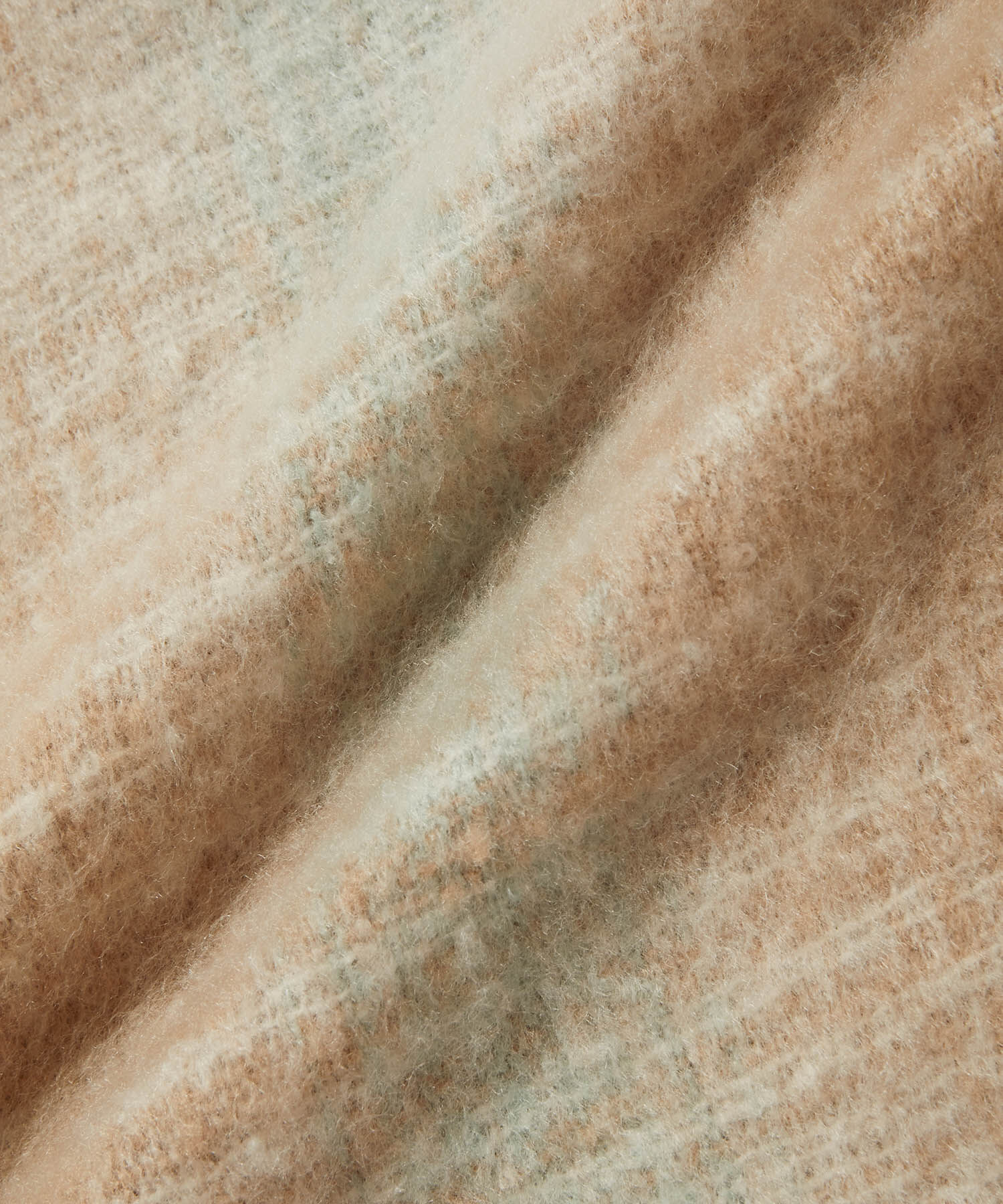 ROPE PICNIC PASSAGE「【WEB限定カラー:ブラウン】リサイクルヤーンチェックバルキーフリンジストール」|ストール|