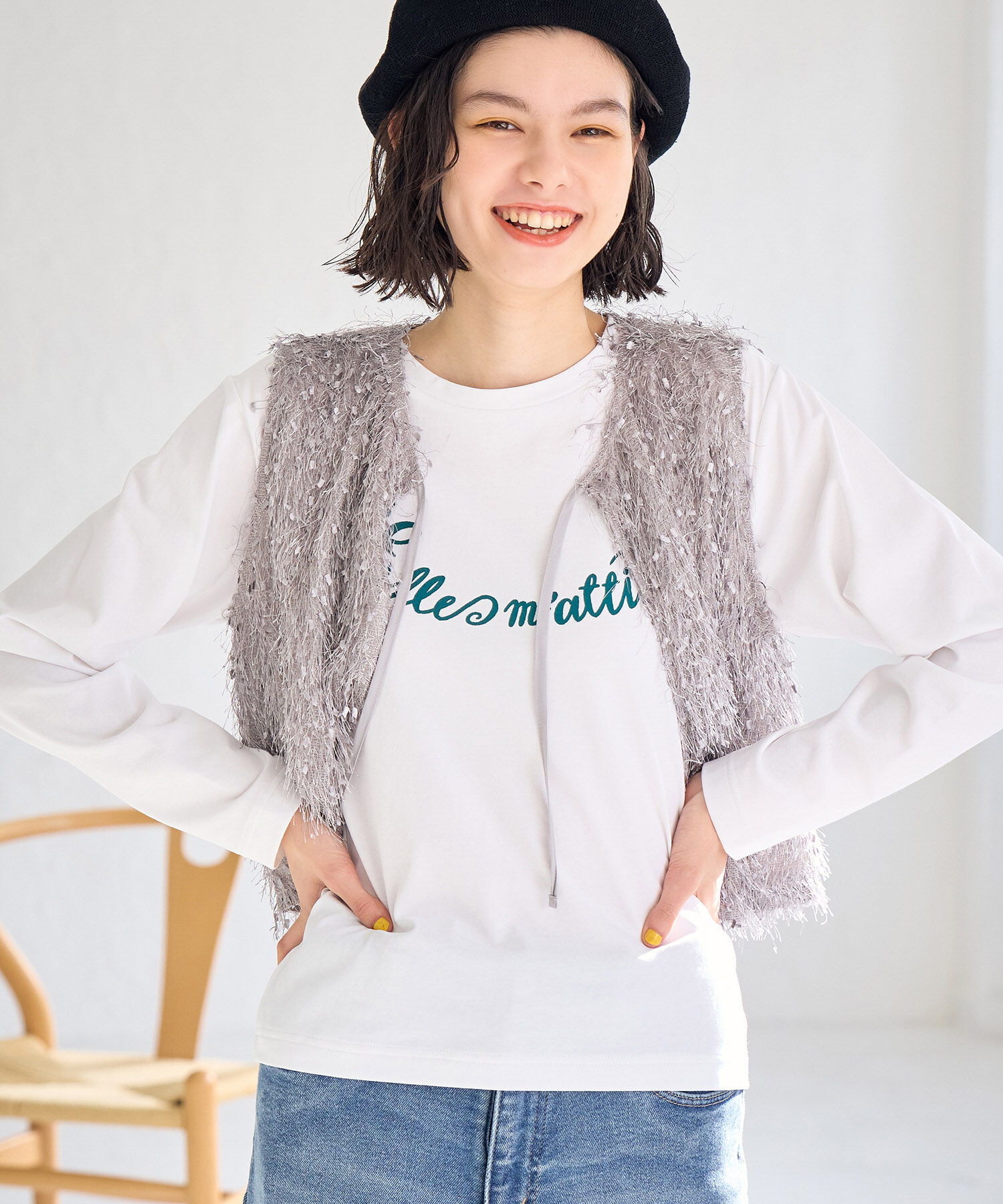 Rope&rsquo;Picnic「CALINE&times;ROPE' PICNIC/メッセージロゴアソートロンT」|Tシャツ・カットソー|