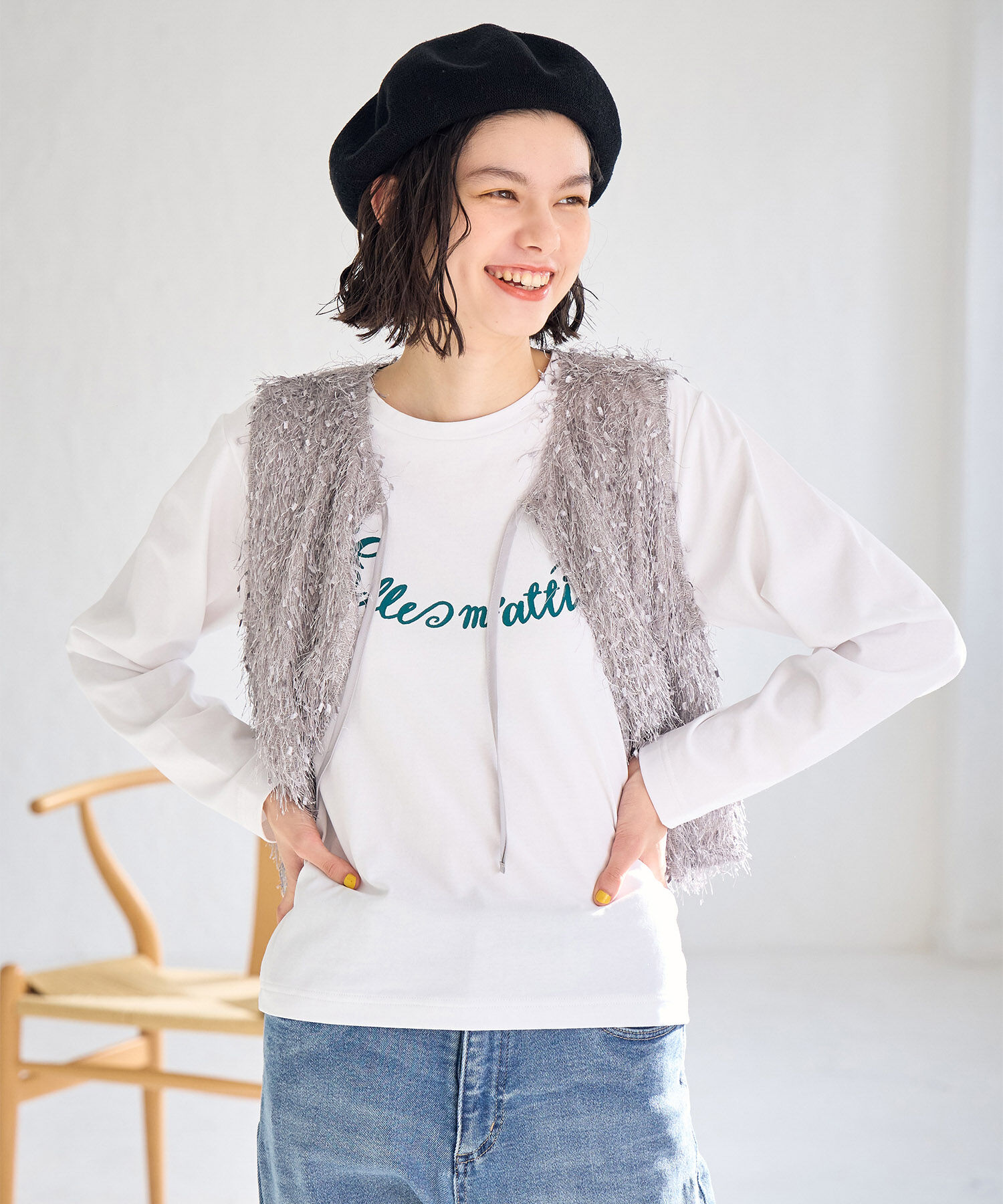 Rope&rsquo;Picnic「CALINE&times;ROPE' PICNIC/メッセージロゴアソートロンT」|Tシャツ・カットソー|