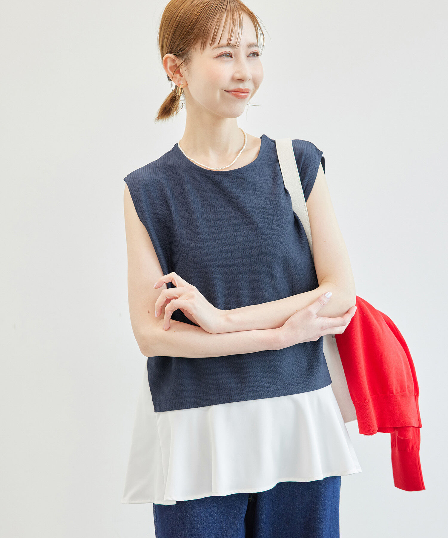 Rope&rsquo;Picnic「サッカージャージ異素材トップス/リンクコーデ」|Tシャツ・カットソー|