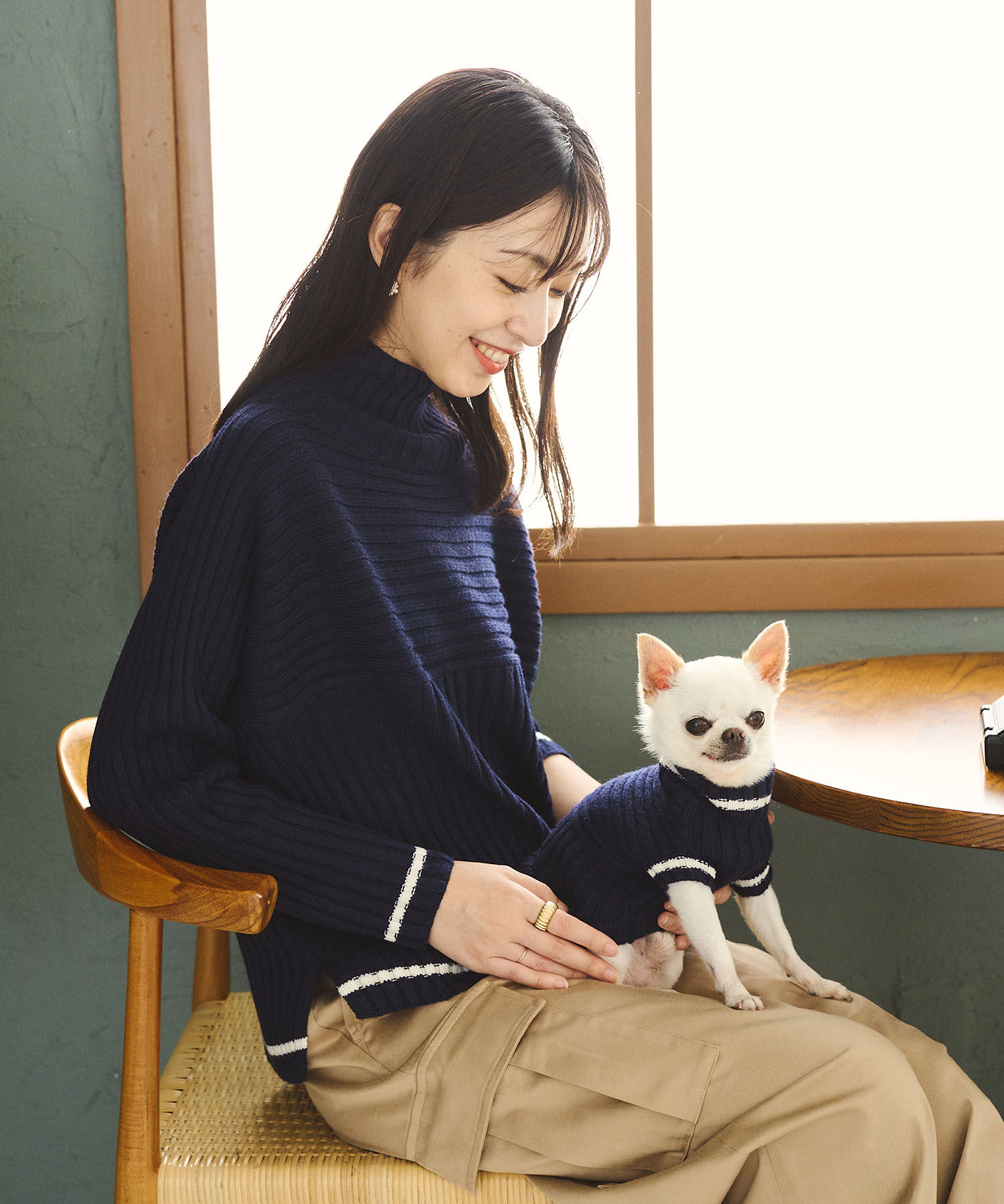 ROPE PICNIC PASSAGE「【DOG】リブ切り替えニットプルオーバー」|その他|