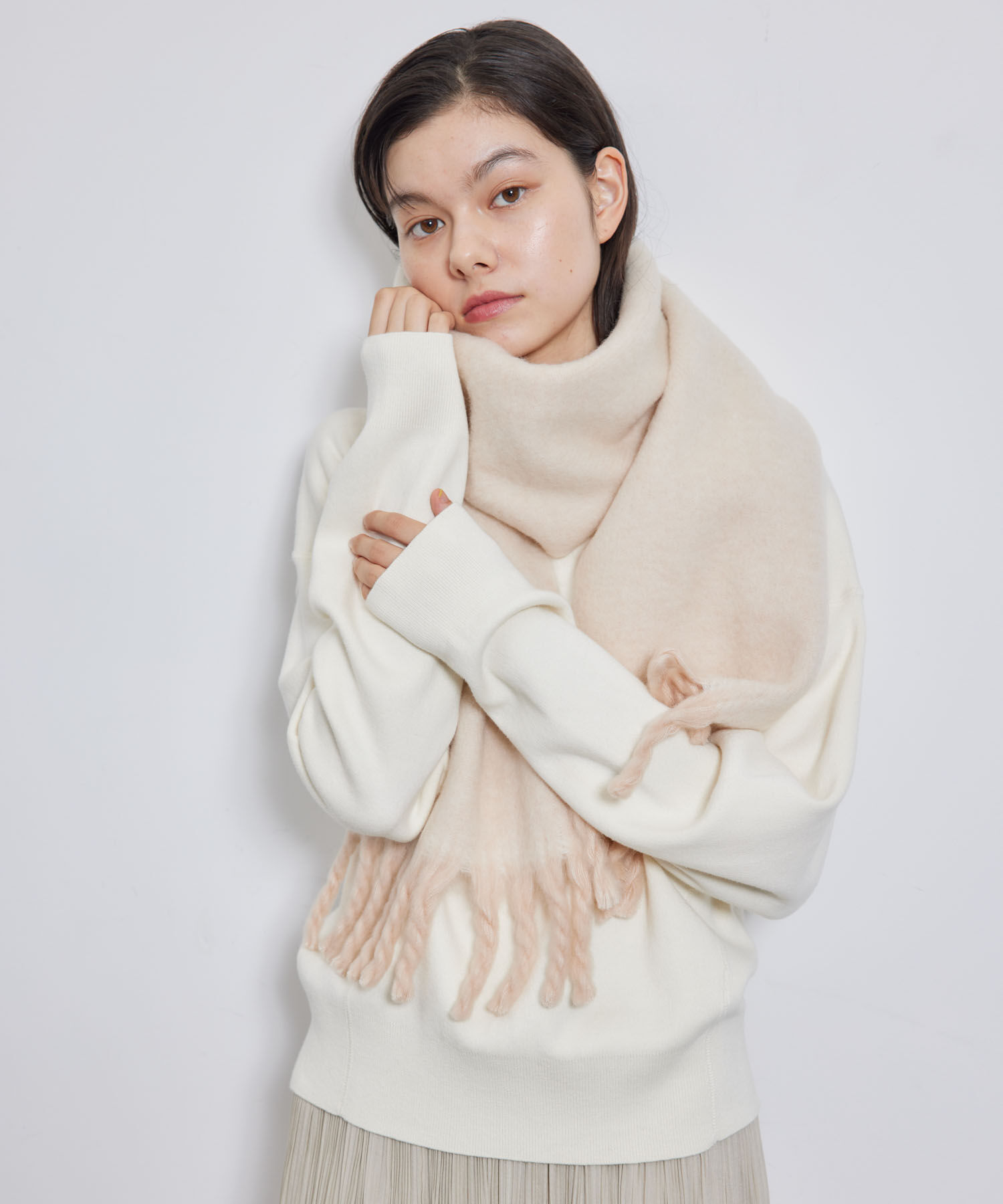 ROPE PICNIC PASSAGE「ミックスヤーンバルキーフリンジマフラー」|マフラー|