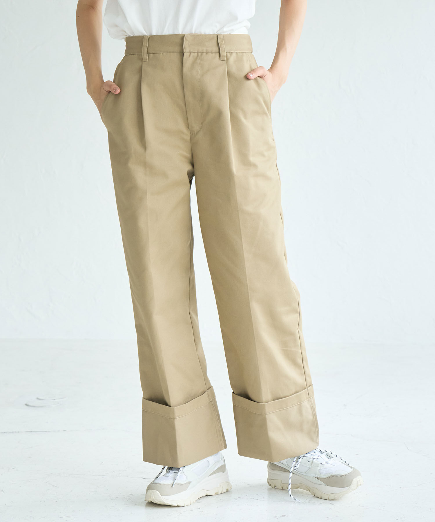 ROPE' PICNIC R「ロールアップパンツ」|チノ|ベージュ(27)