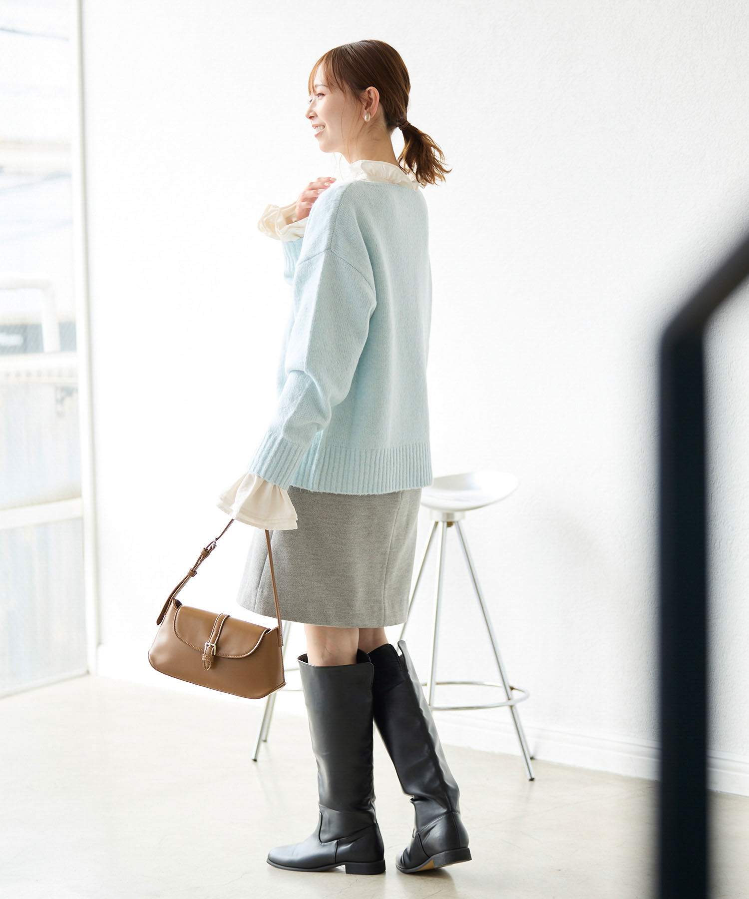 Rope&rsquo;Picnic「ボートネックニットプルオーバー/光吸収発熱・帯電防止・洗濯機OK」|ニット・セーター|