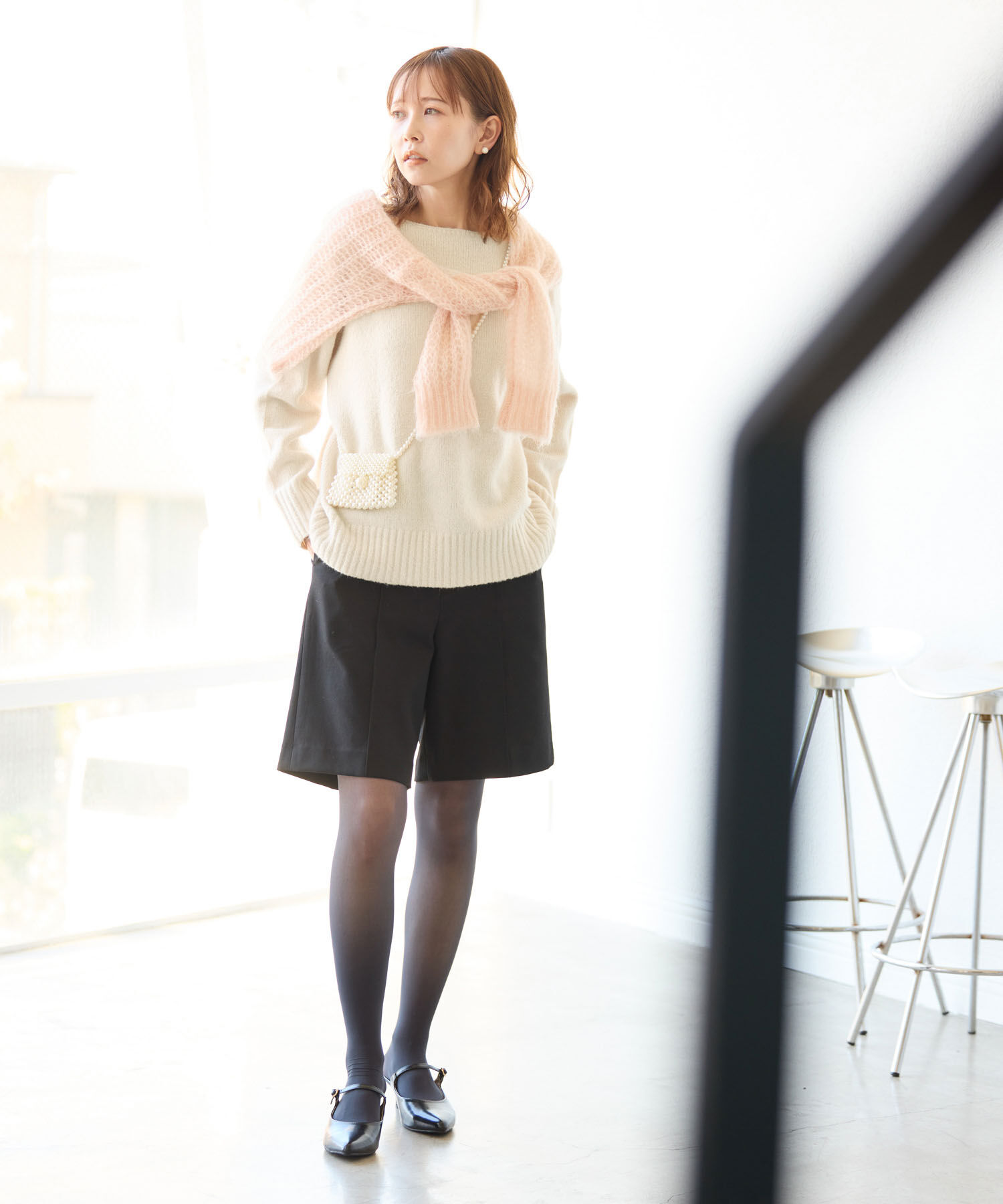 Rope&rsquo;Picnic「ボートネックニットプルオーバー/光吸収発熱・帯電防止・洗濯機OK」|ニット・セーター|