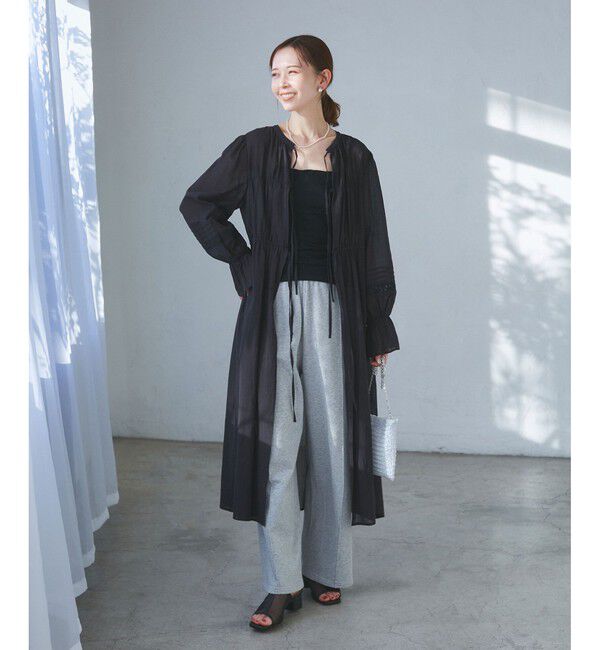 Rope&rsquo;Picnic「【接触冷感・通気性】お着軽シャツシリーズ/綿ボイルガウンワンピース」|ワンピース|