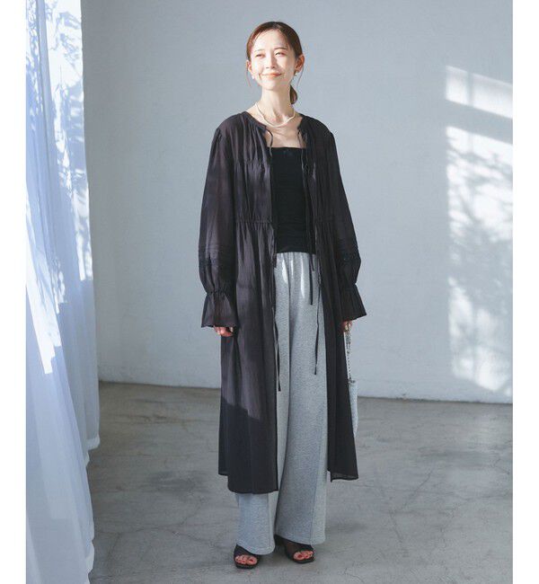 Rope&rsquo;Picnic「【接触冷感・通気性】お着軽シャツシリーズ/綿ボイルガウンワンピース」|ワンピース|