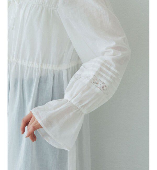 Rope&rsquo;Picnic「【接触冷感・通気性】お着軽シャツシリーズ/綿ボイルガウンワンピース」|ワンピース|