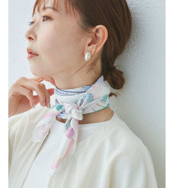 ROPE PICNIC PASSAGE「Souvenirs de voyage スカーフ」|バンダナ・スカーフ|ピンク