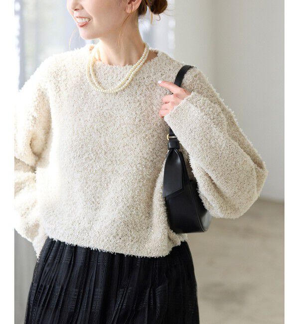 Rope&rsquo;Picnic「スパンコール混リボンヤーンニットプルオーバー」|ニット・セーター|