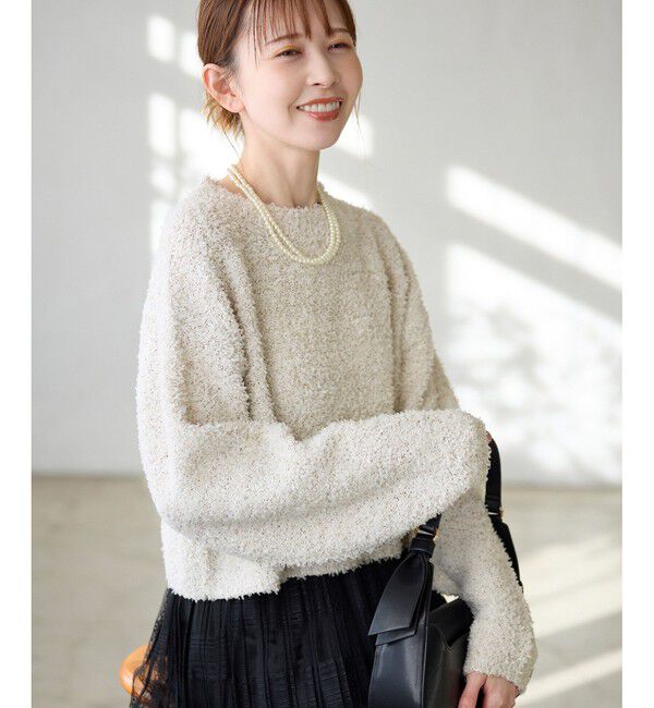 Rope&rsquo;Picnic「スパンコール混リボンヤーンニットプルオーバー」|ニット・セーター|