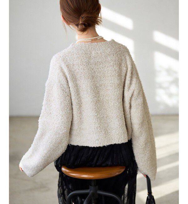 Rope&rsquo;Picnic「スパンコール混リボンヤーンニットプルオーバー」|ニット・セーター|